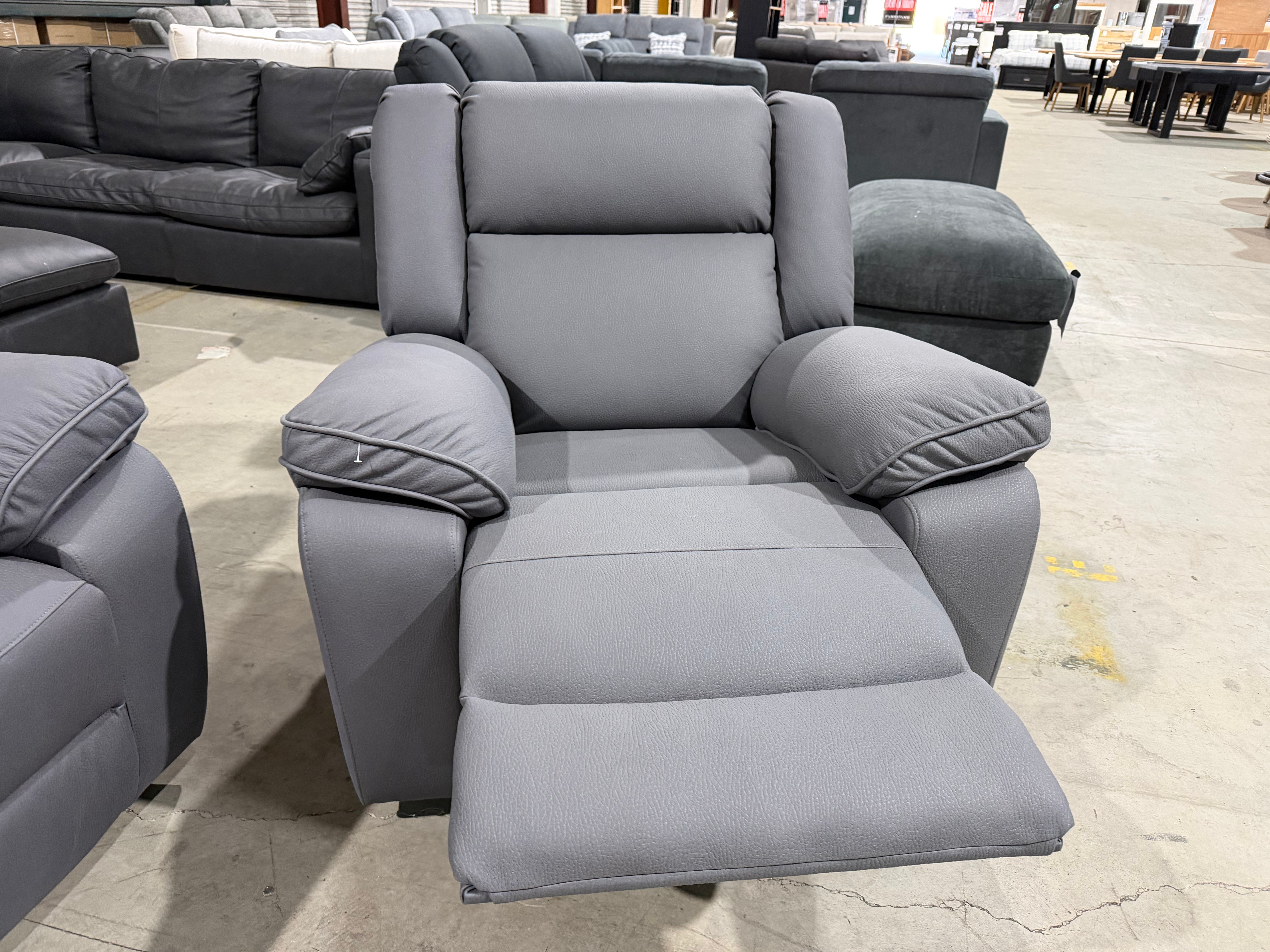 Bondi Manual Recliner Lounge in Grey