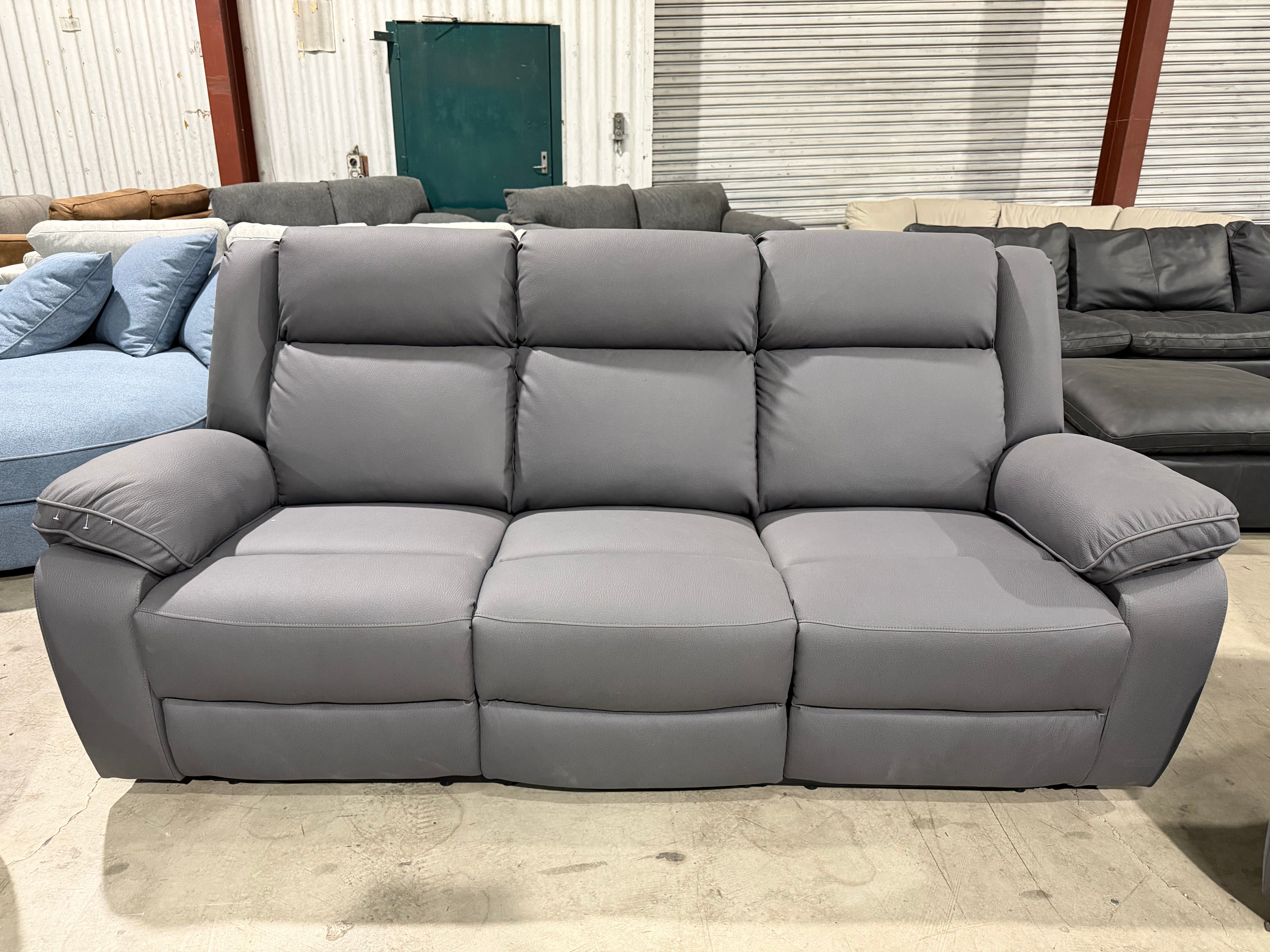 Bondi 3 seater Manual Recliner Lounge in Grey