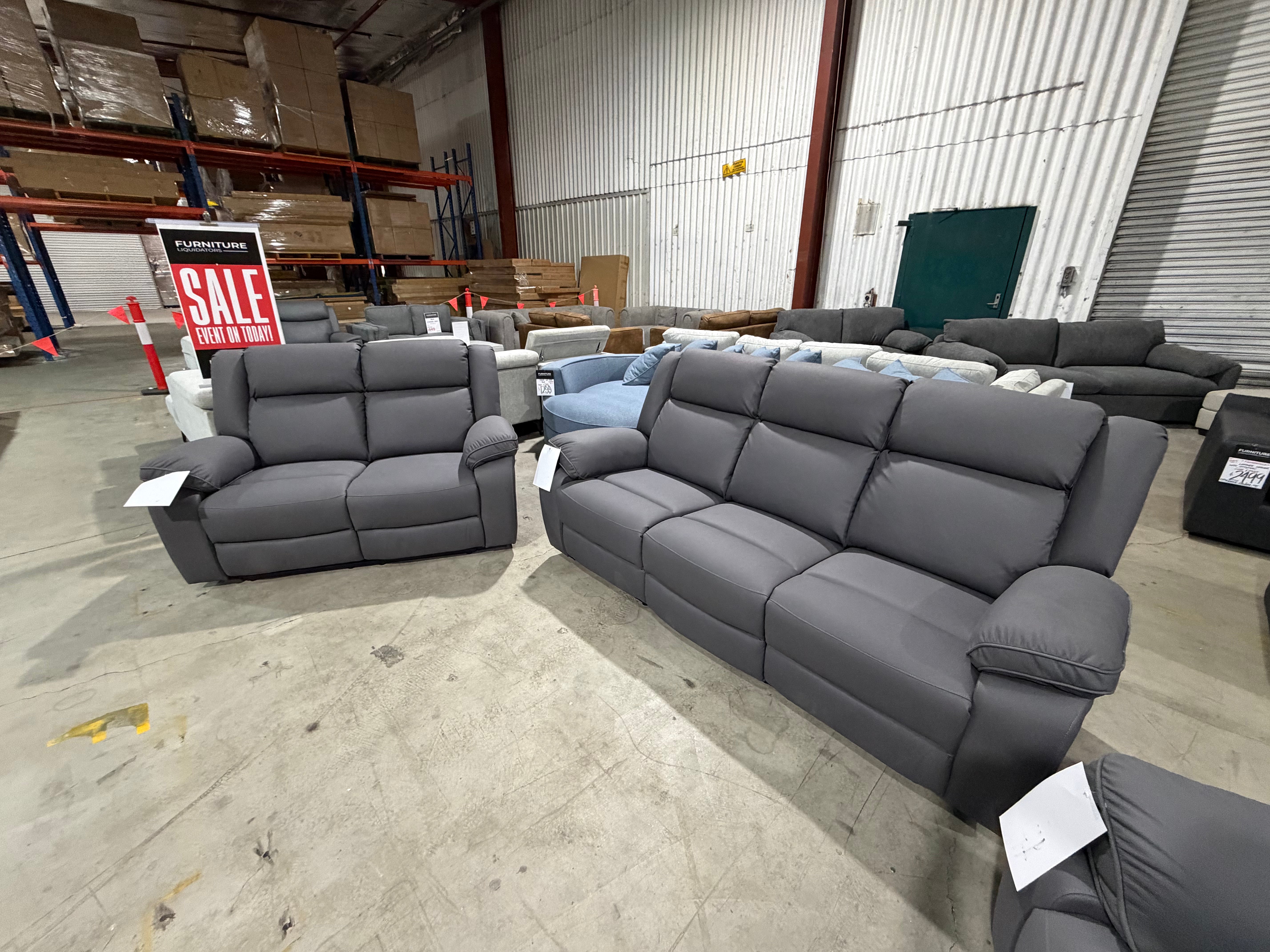 Bondi 3+2 Recliner Package In Grey