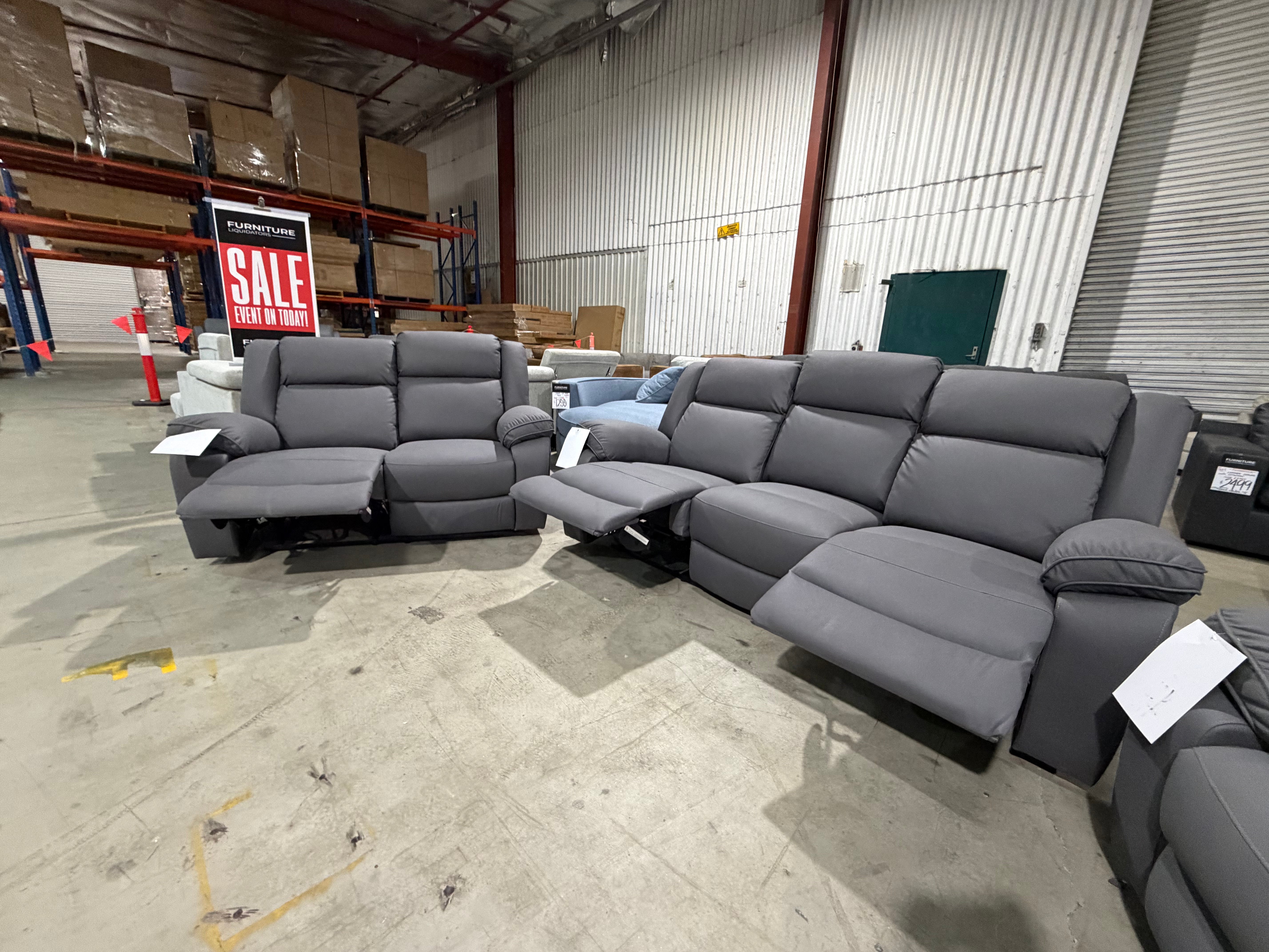 Bondi 3+2 Recliner Package In Grey