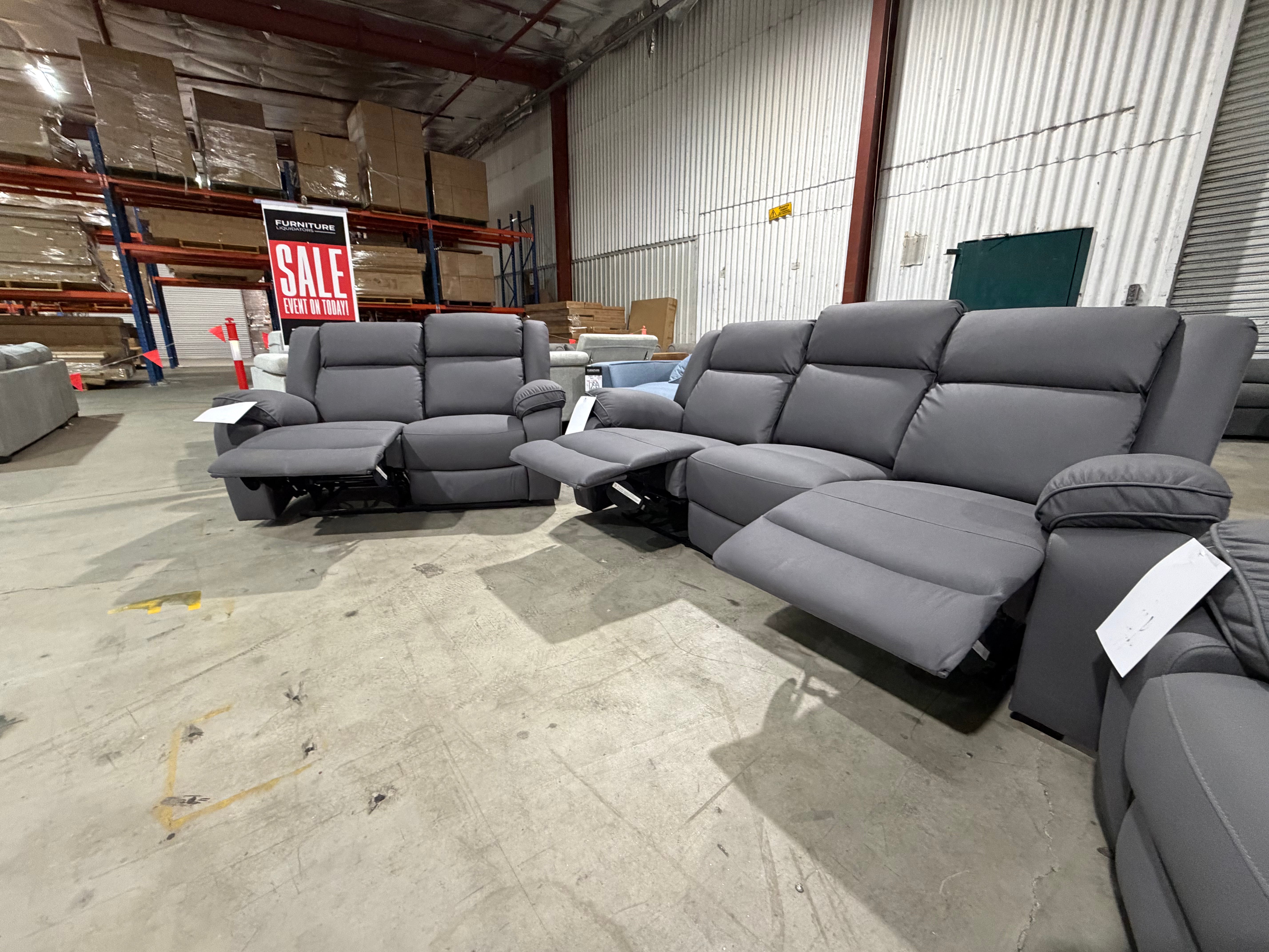 Bondi 3+2 Recliner Package In Grey