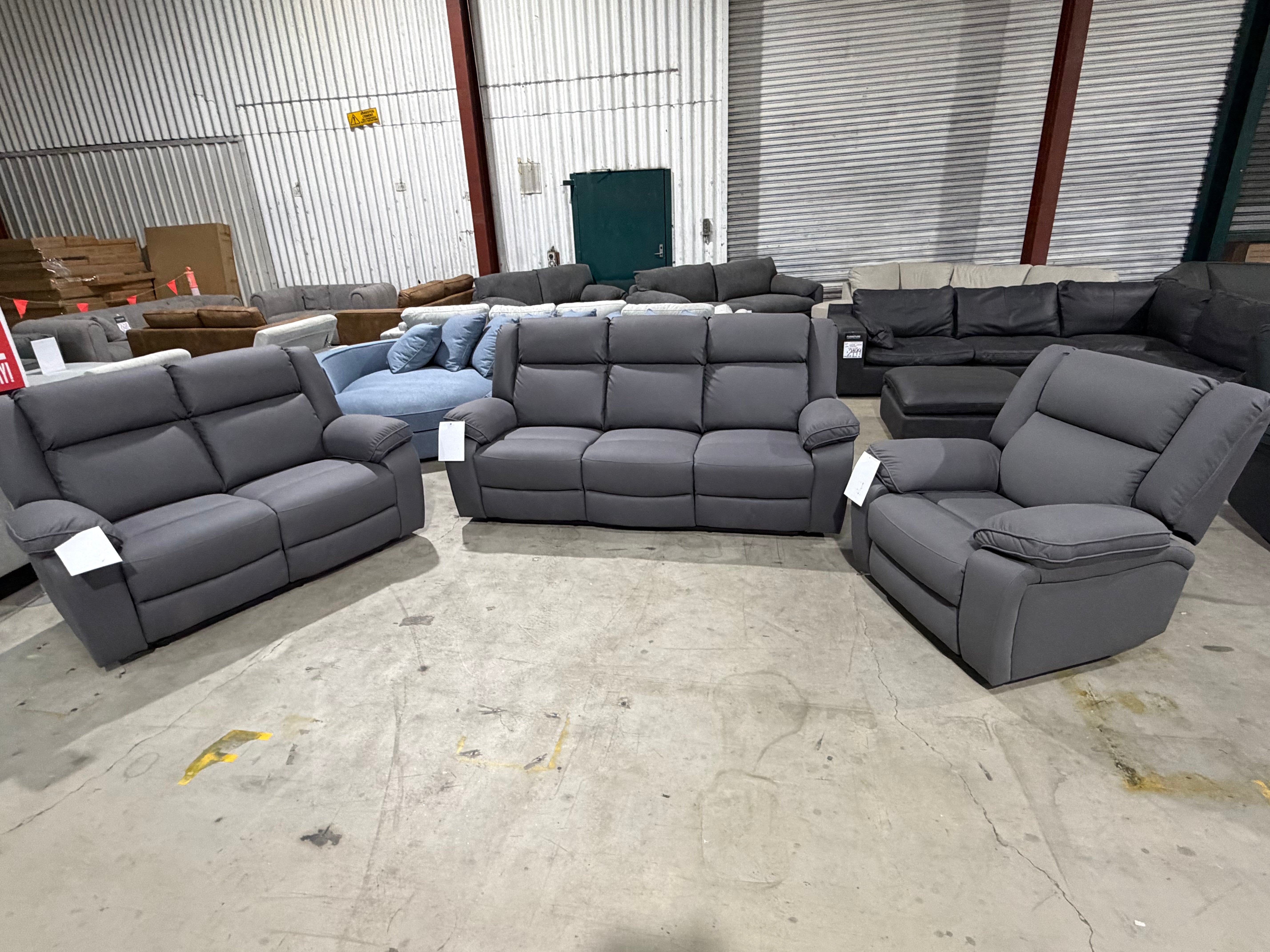 Bondi 3+2+1 Recliner Package In Grey