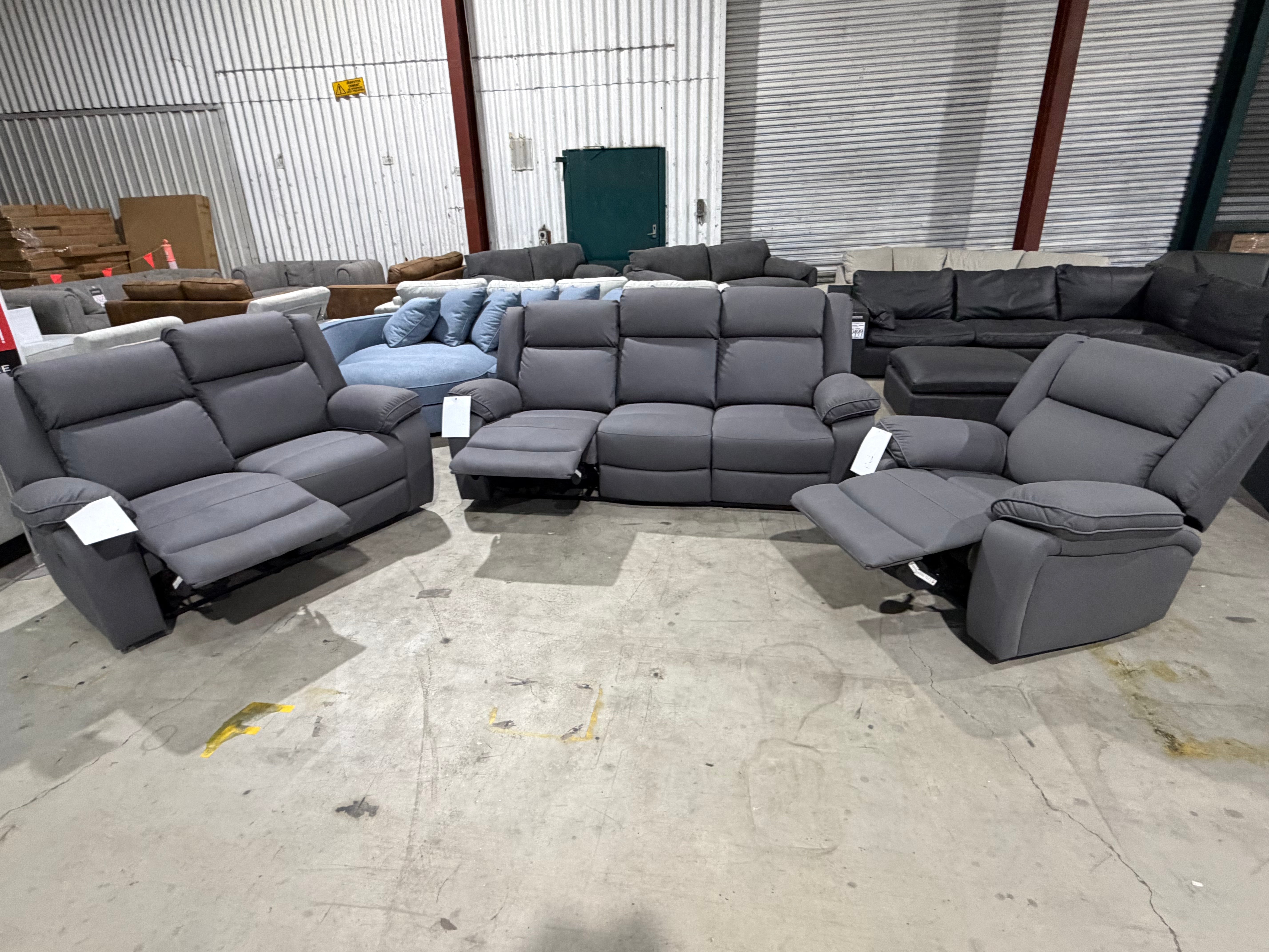 Bondi 3+2+1 Recliner Package In Grey