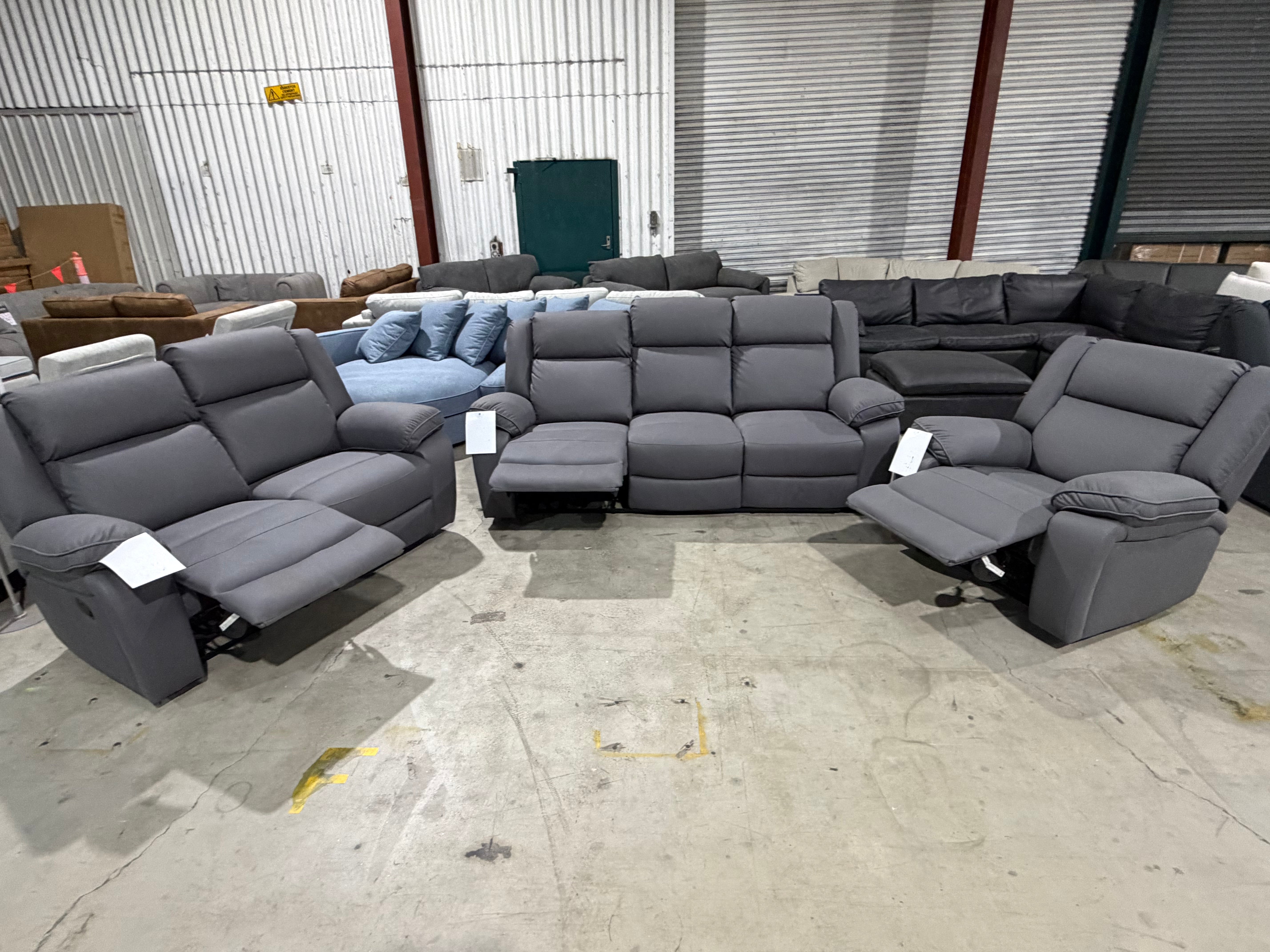 Bondi 3+2+1 Recliner Package In Grey