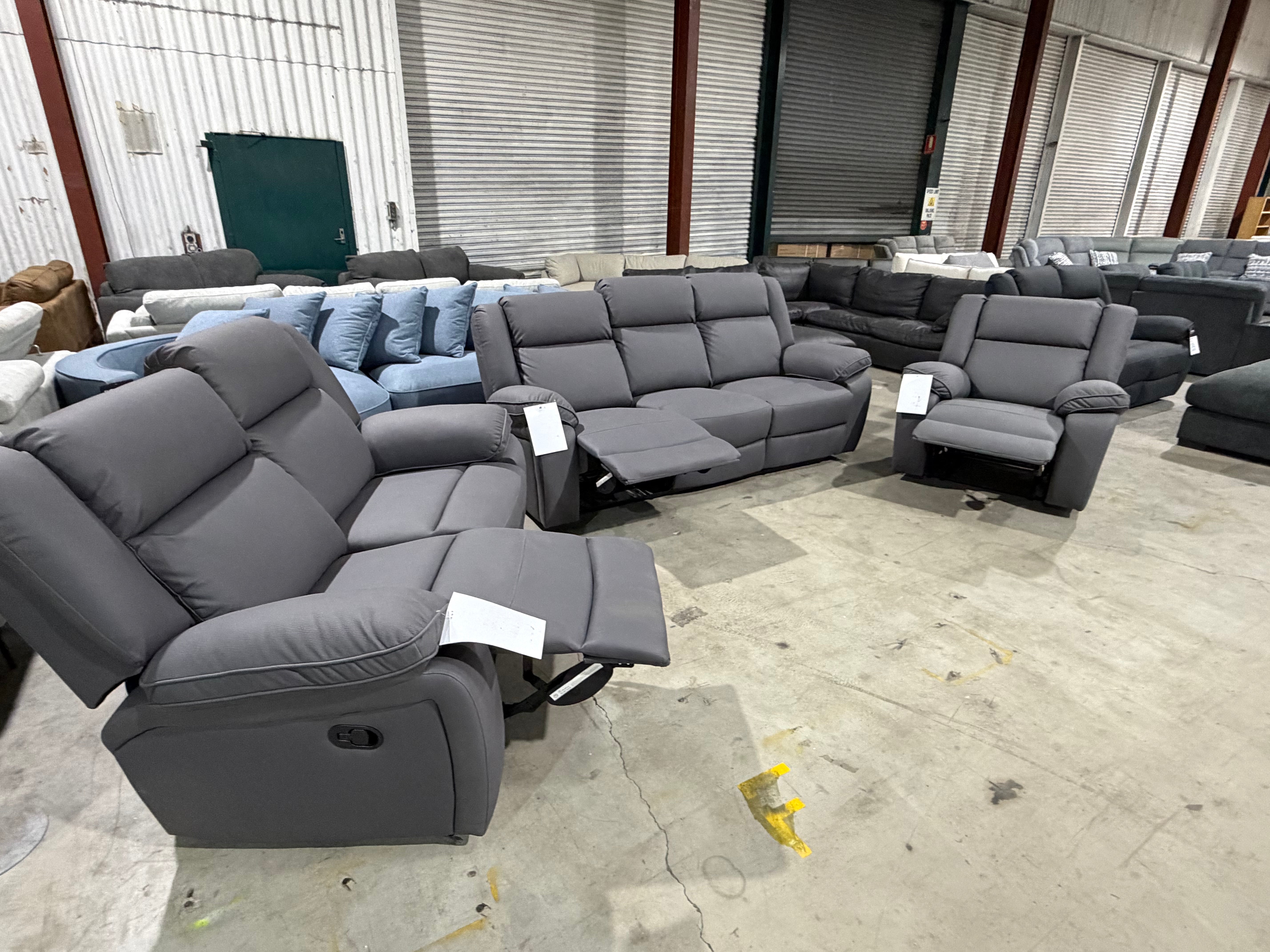 Bondi 3+2+1 Recliner Package In Grey