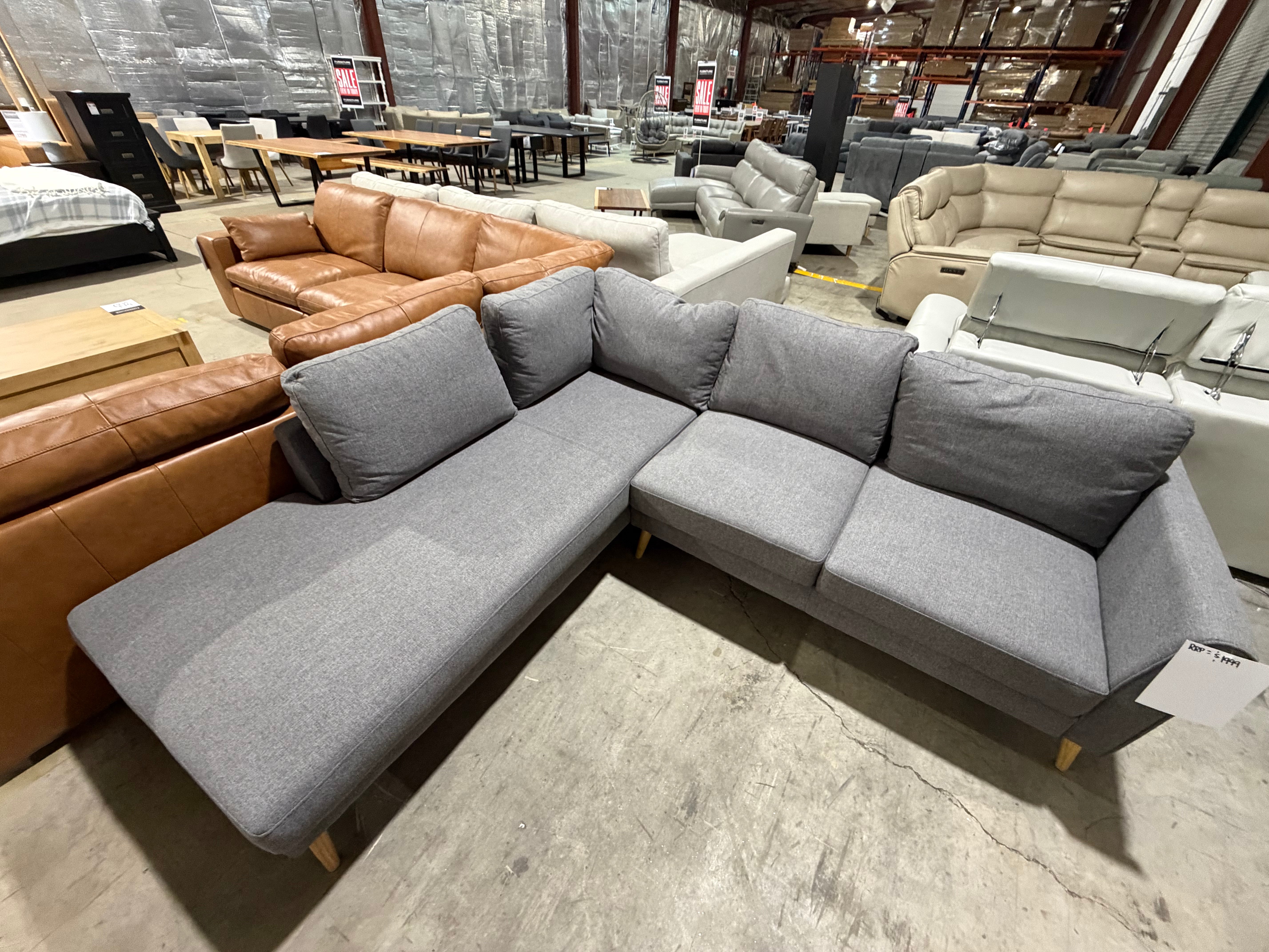 Adonis LHF Chaise Lounge In Dark Grey