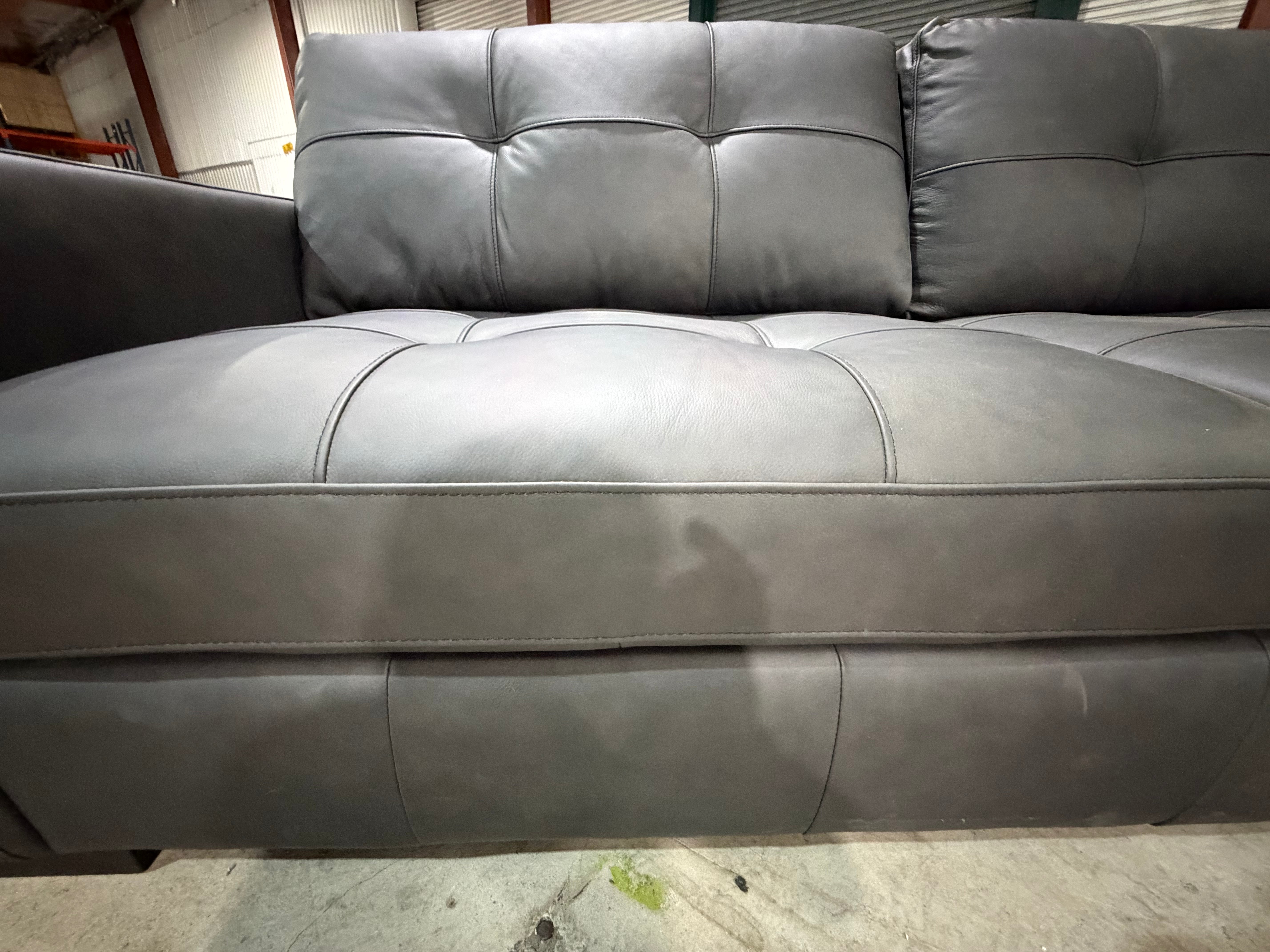 Abbie 3+2 Full leather Lounge Matt Black