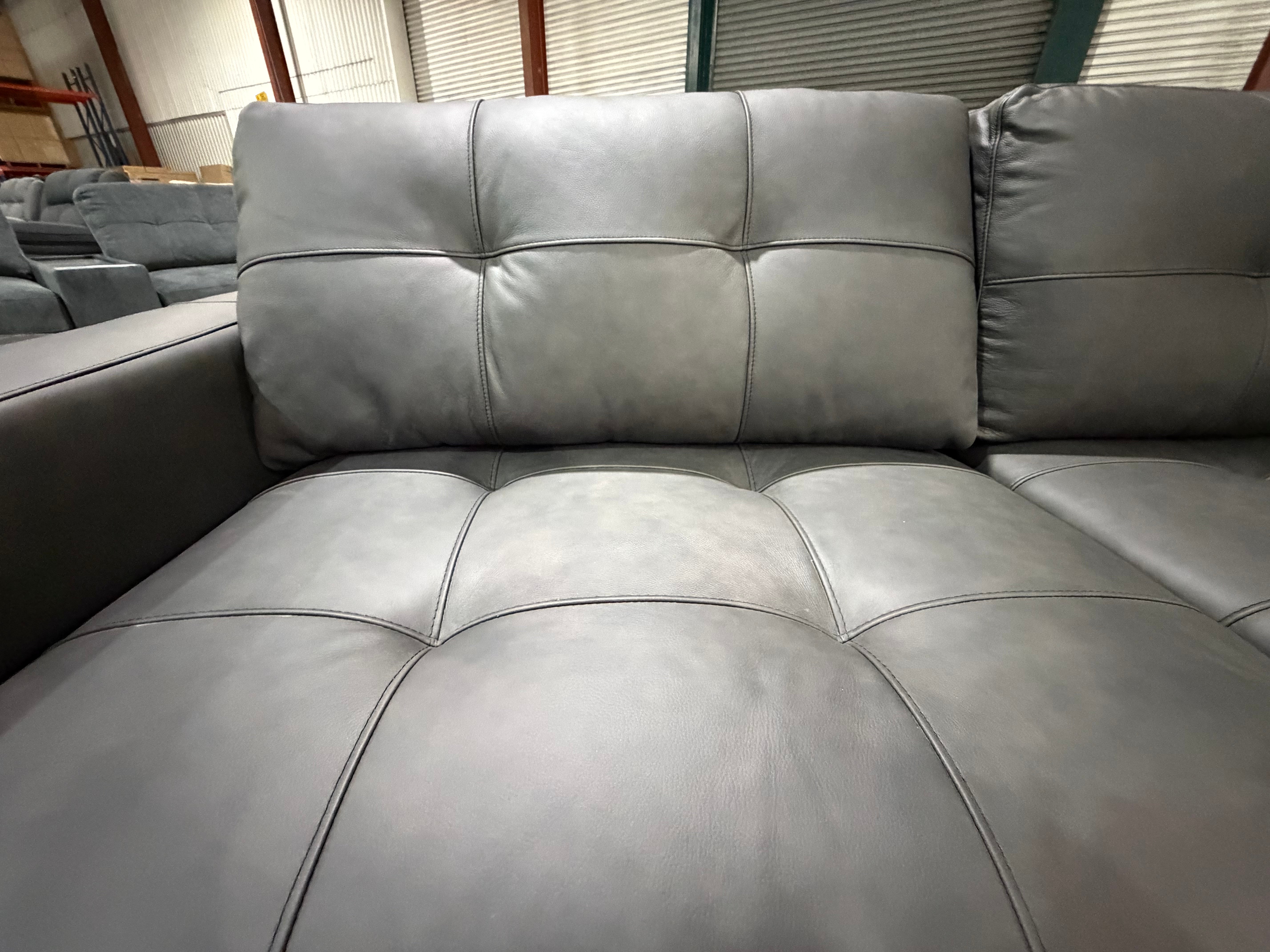Abbie 3+2 Full leather Lounge Matt Black