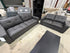 Abbie 3+2 Full leather Lounge Matt Black