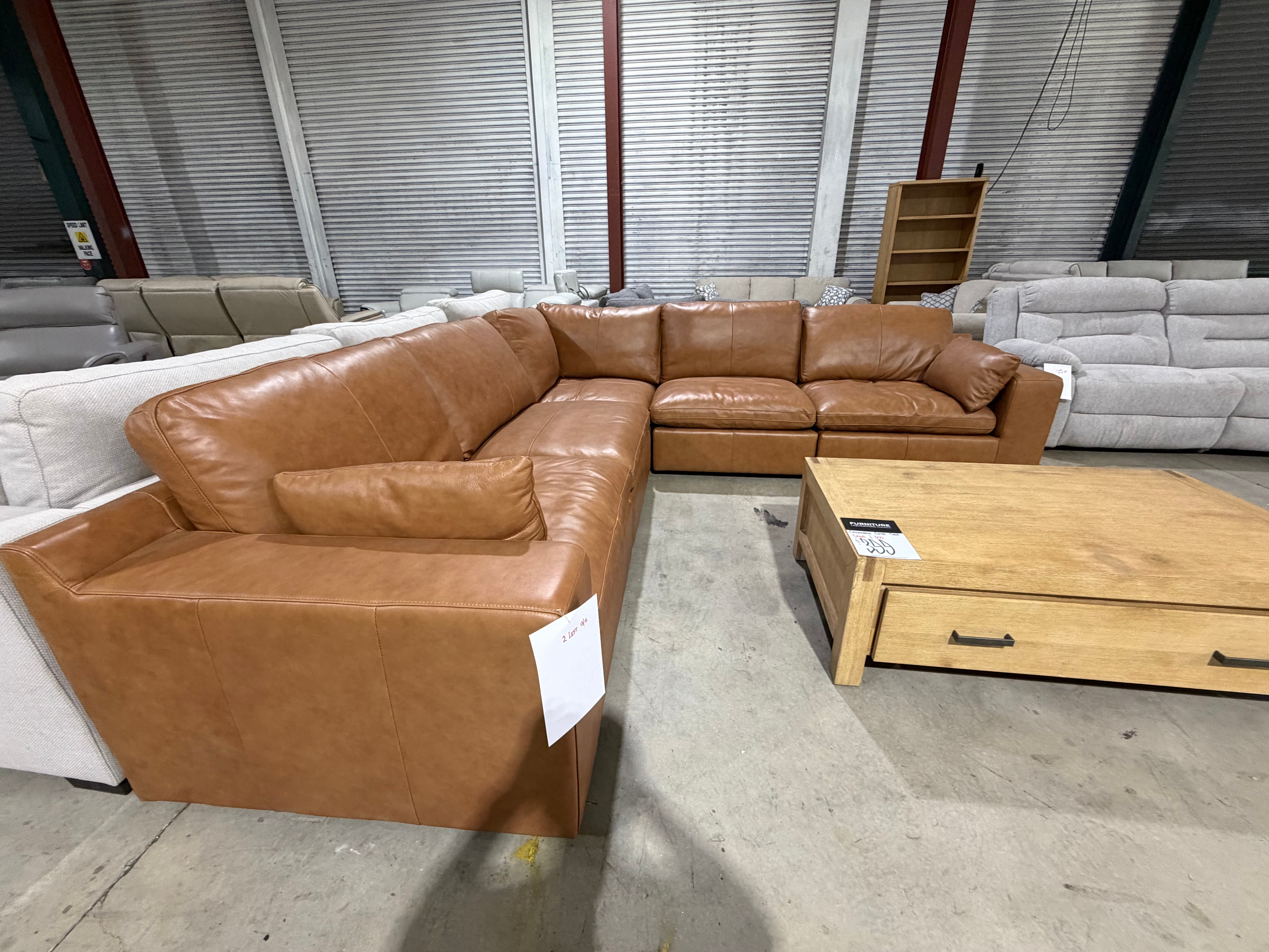 Opulence Lounge inc scatter Cushions Chestnut Tan Leather