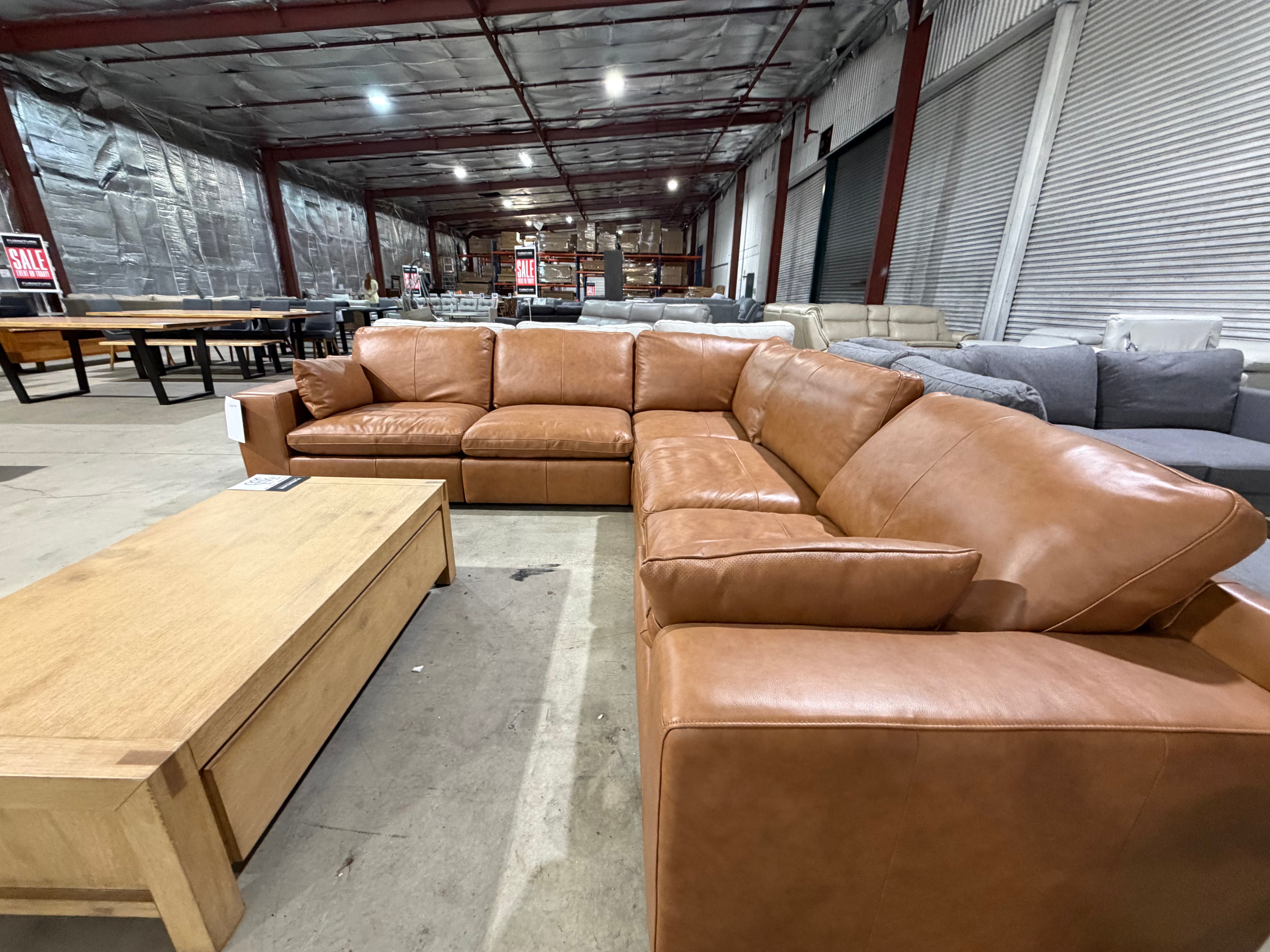 Opulence Lounge inc scatter Cushions Chestnut Tan Leather