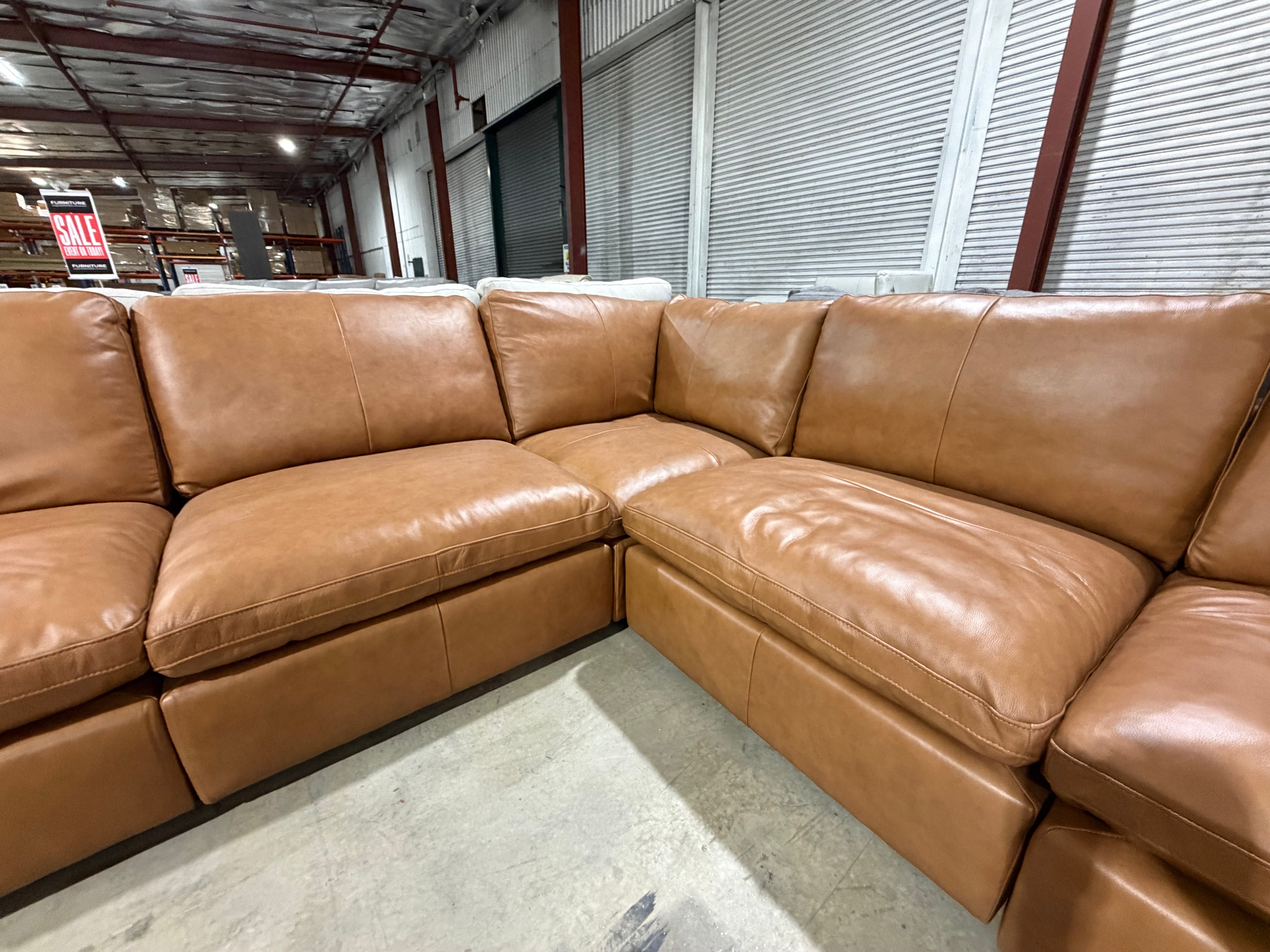 Opulence Lounge inc scatter Cushions Chestnut Tan Leather