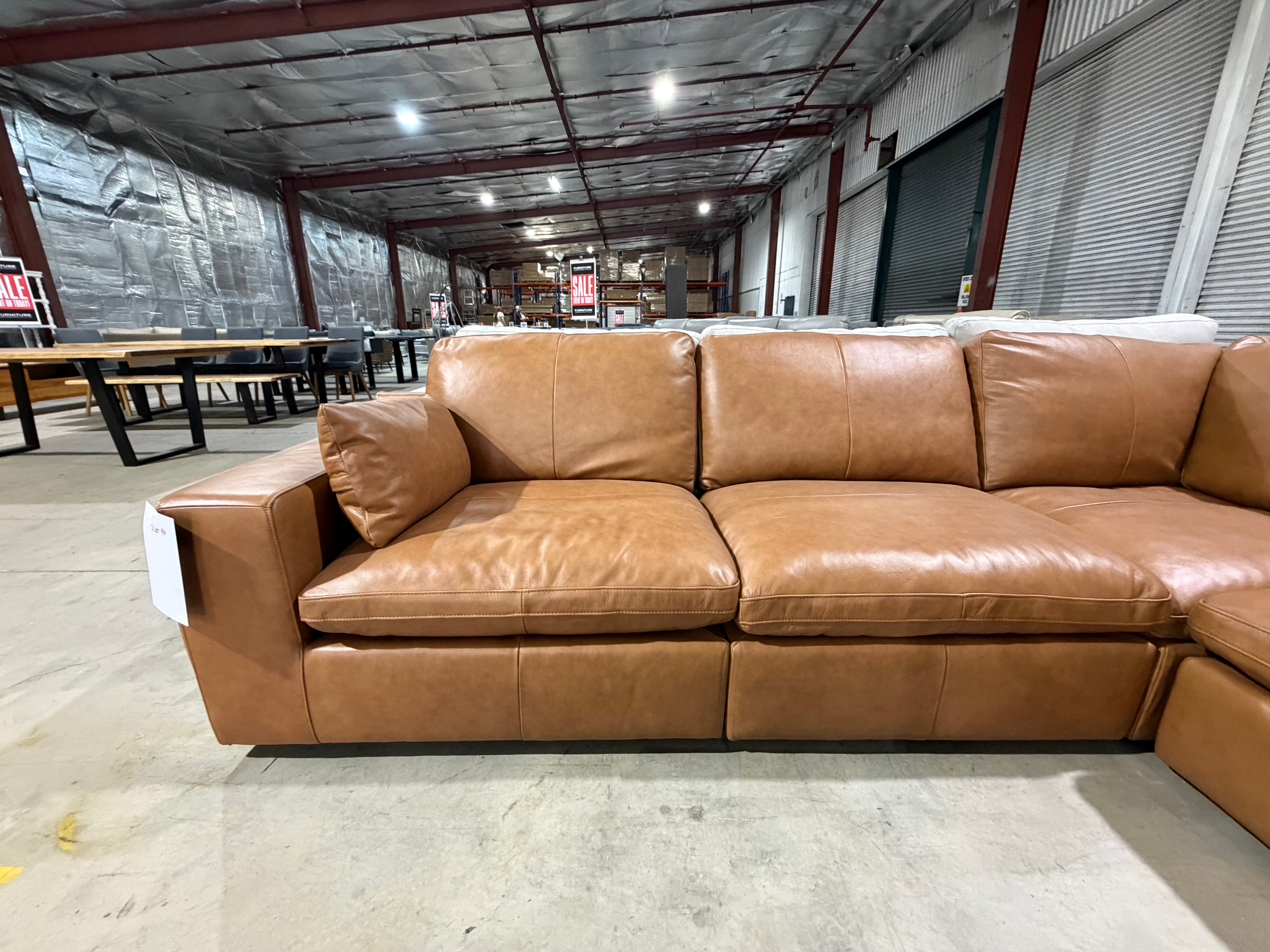 Opulence Lounge inc scatter Cushions Chestnut Tan Leather
