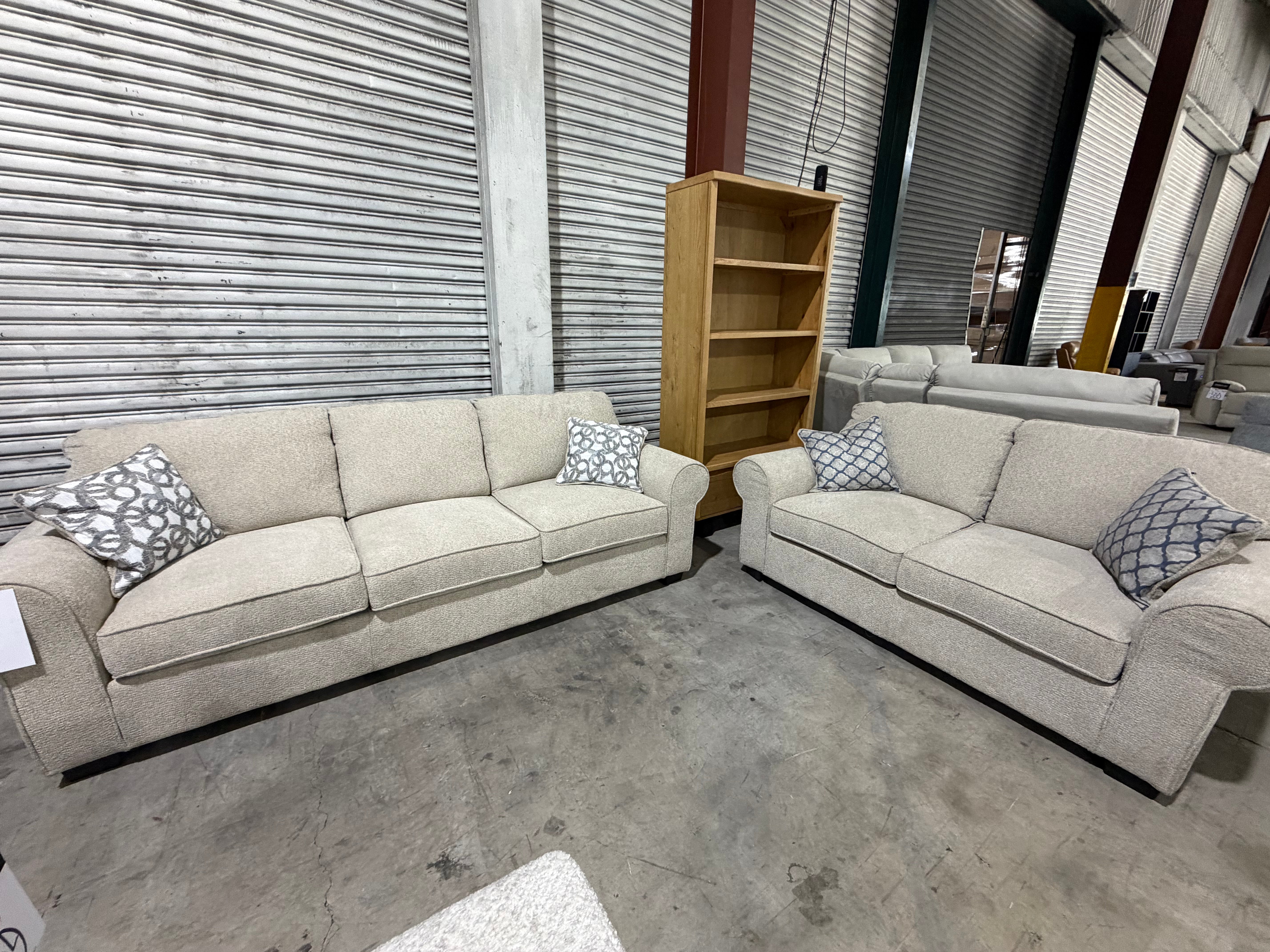 Balmain Lounge 3+2 Sofa Pair Beige