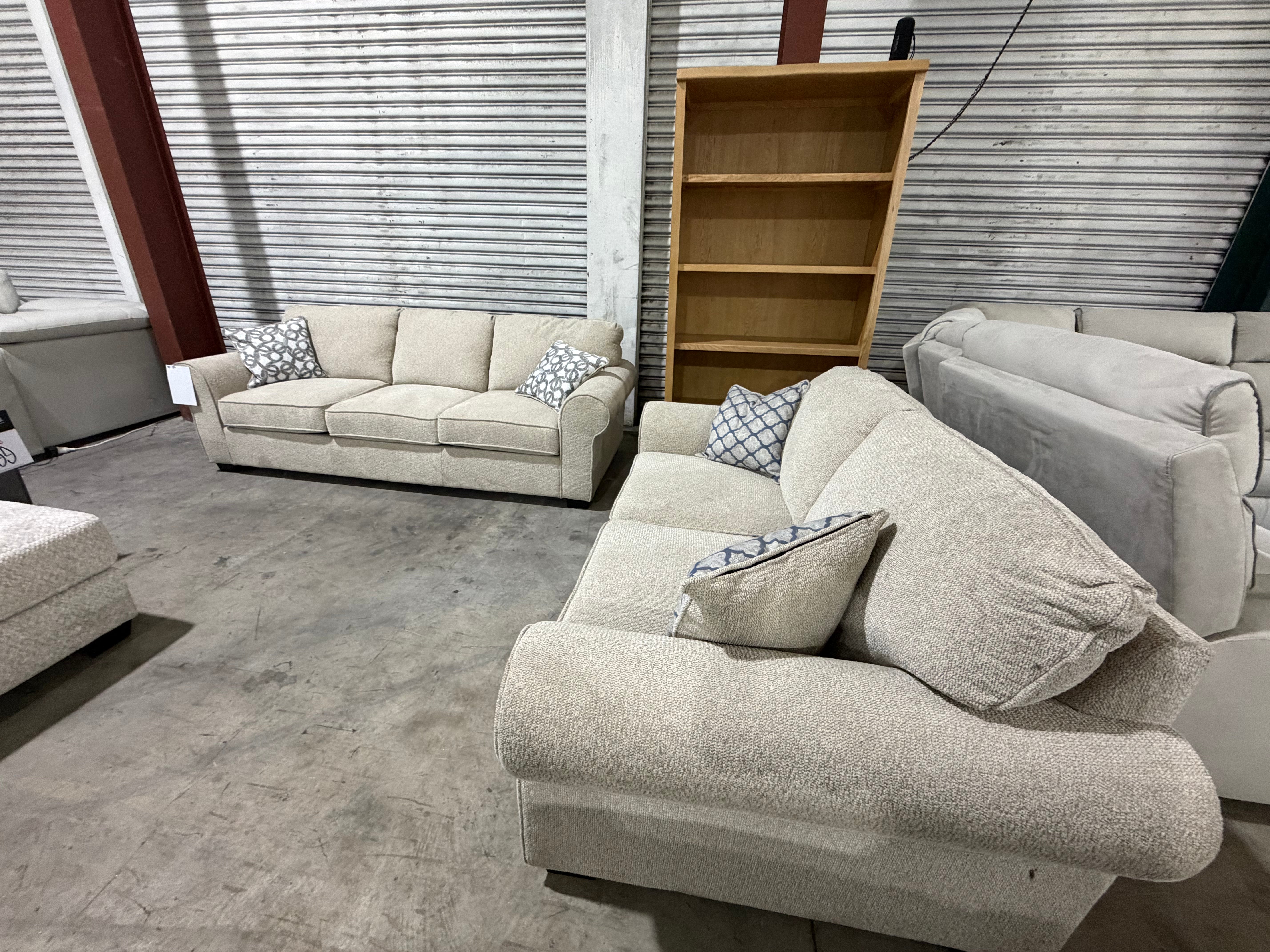 Balmain Lounge 3+2 Sofa Pair Beige