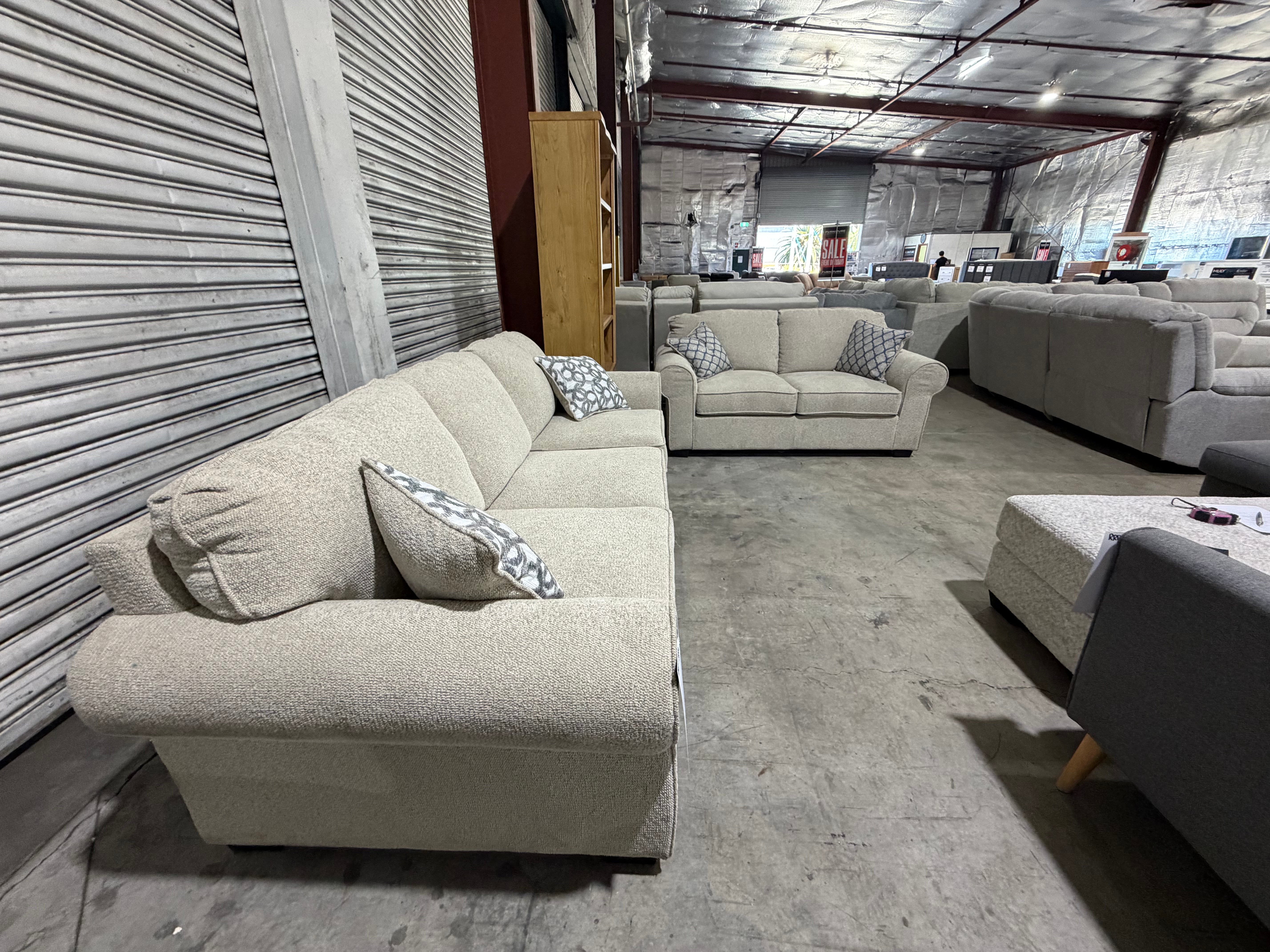 Balmain Lounge 3+2 Sofa Pair Beige