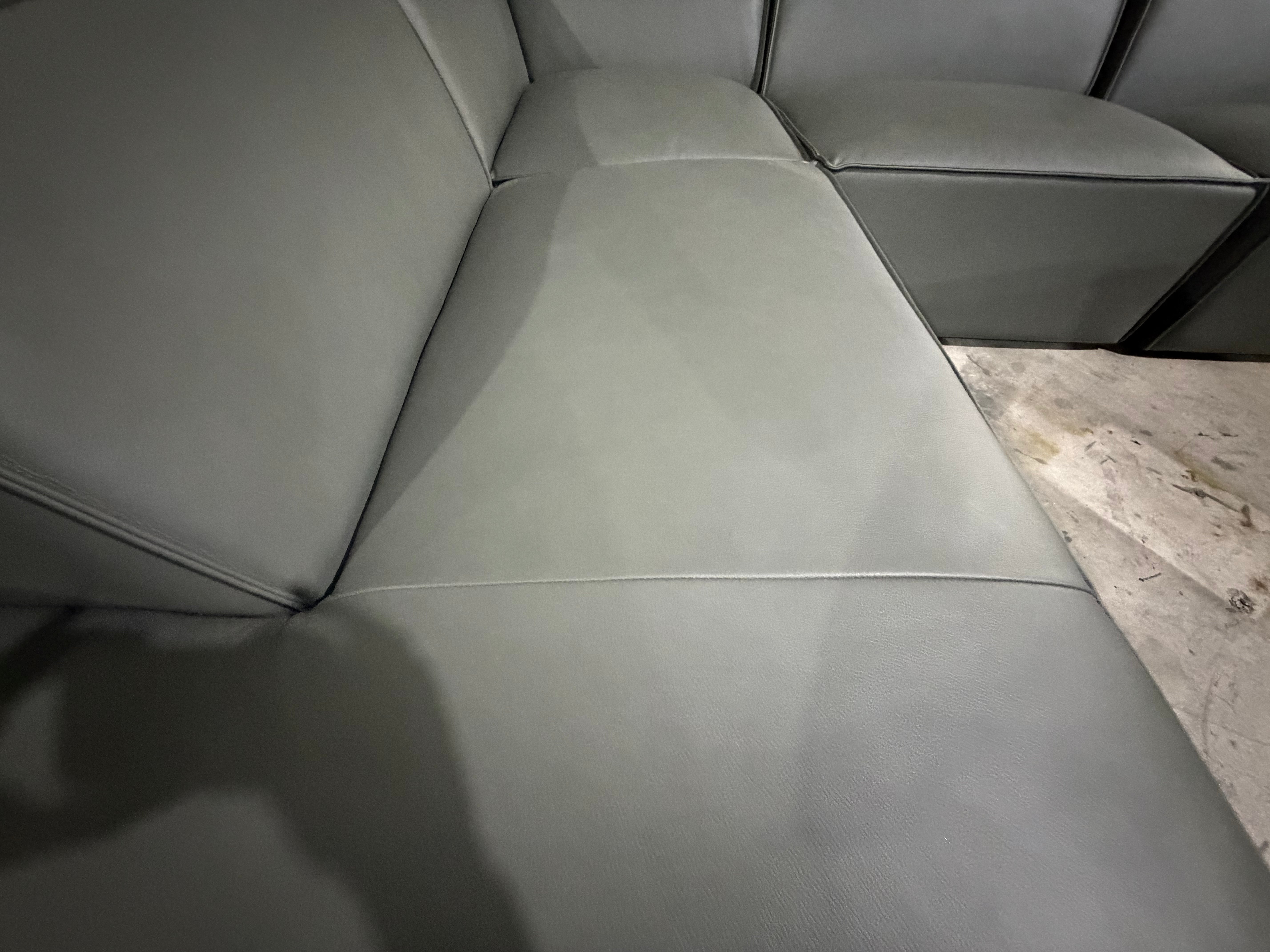 Sorrento LHF chaise Lounge in Asphalt grey leather