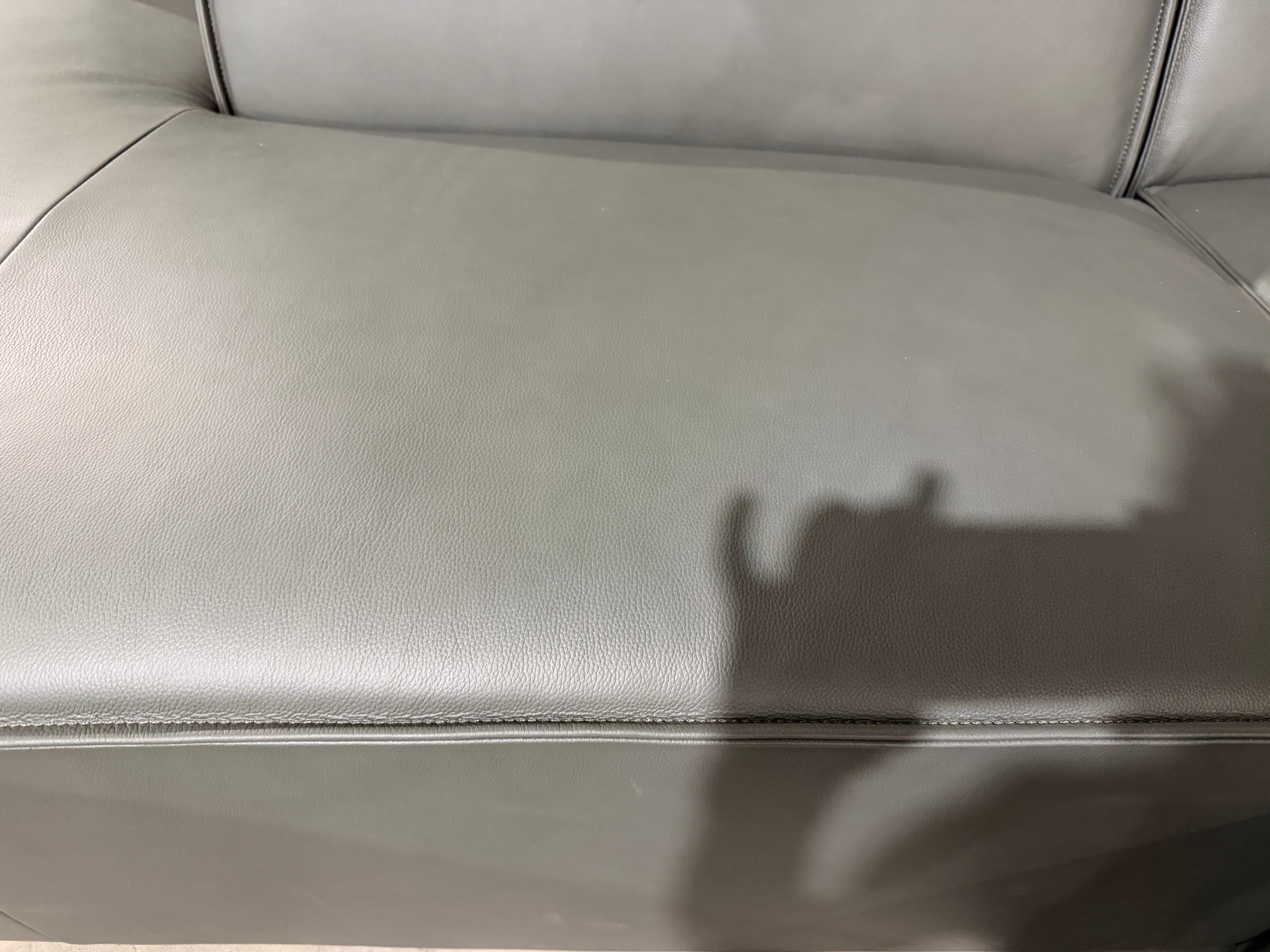 Sorrento LHF chaise Lounge in Asphalt grey leather