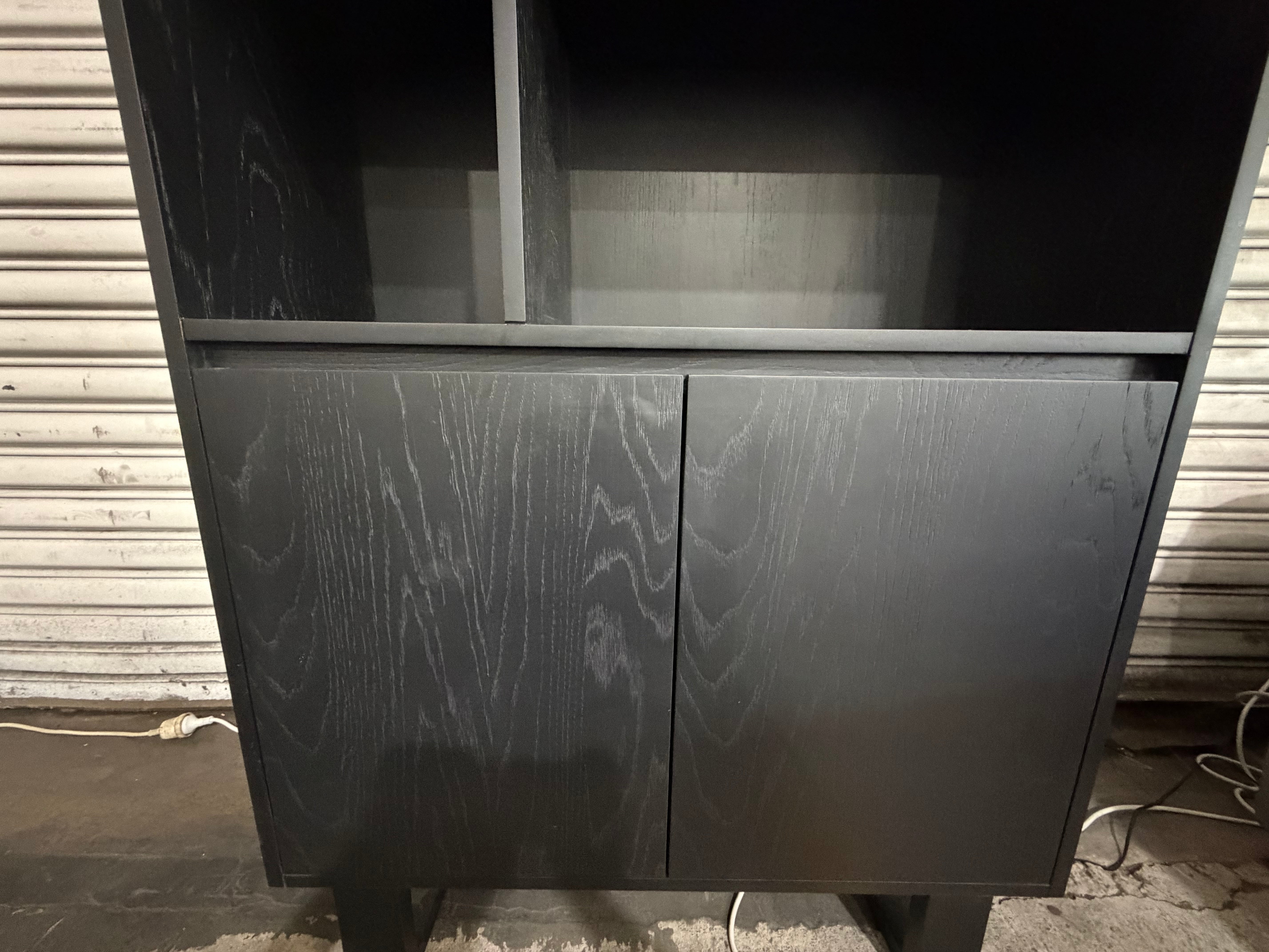 Eclipse Bookcase Matt black finish oak timber