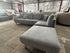 Paloma RHF chaise lounge inc ottoman and scatters in Steel Grey