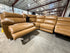 Modena Modular Lounge with 3x Electric recliners Tan leather match