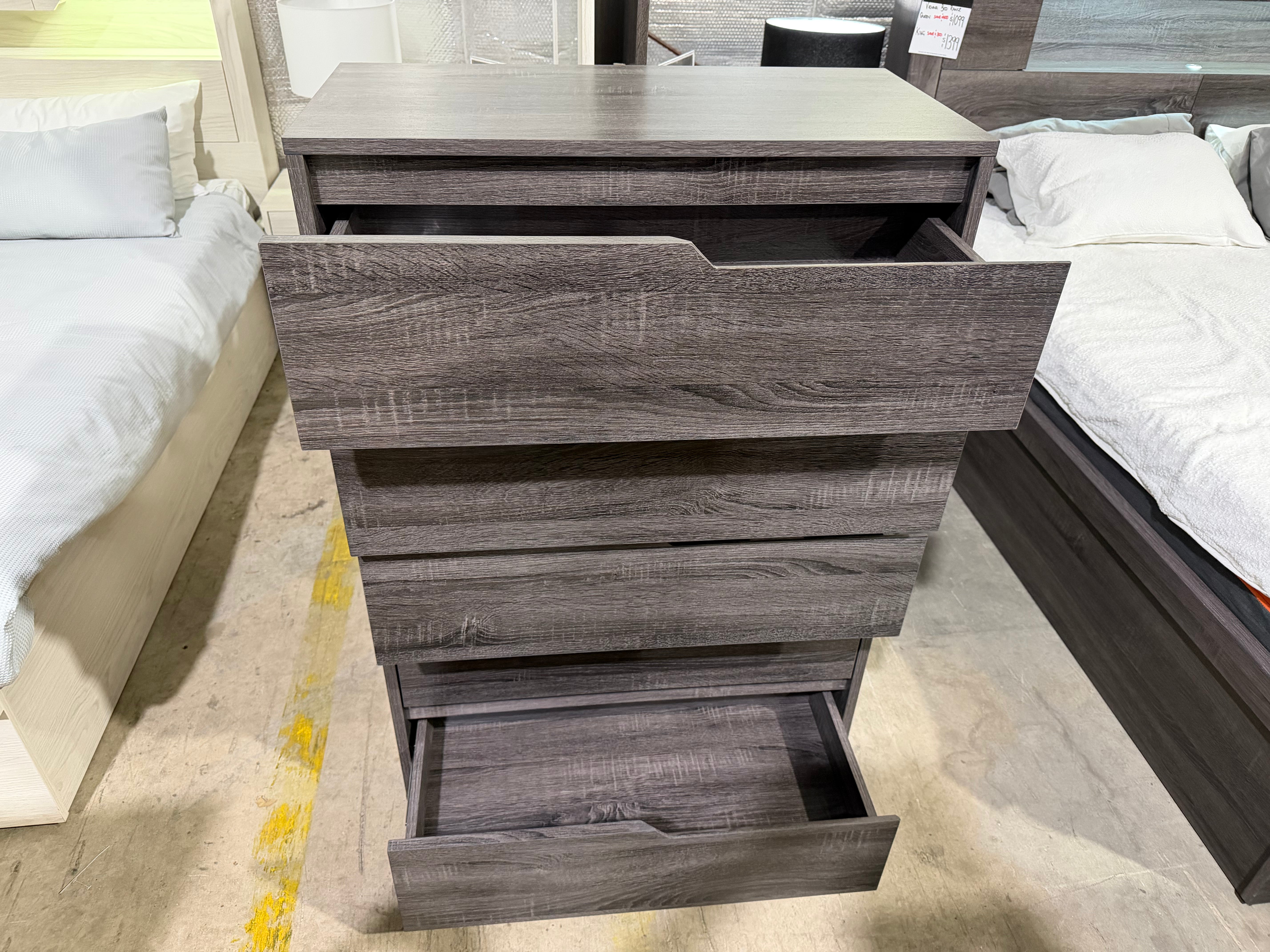 Vienna Tallboy in grey Bedroom Range