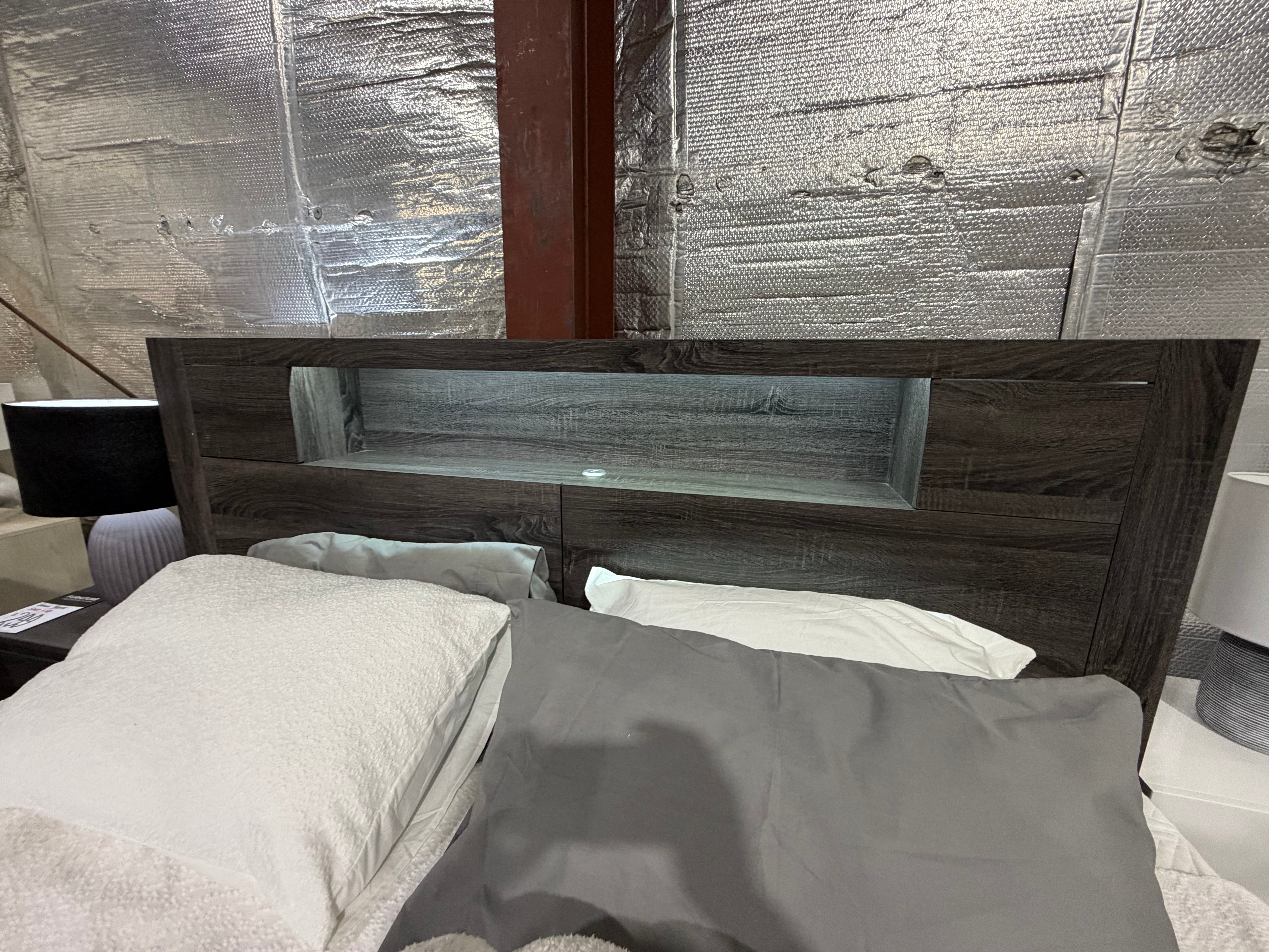 Vienna  queen size bed in grey (boston)