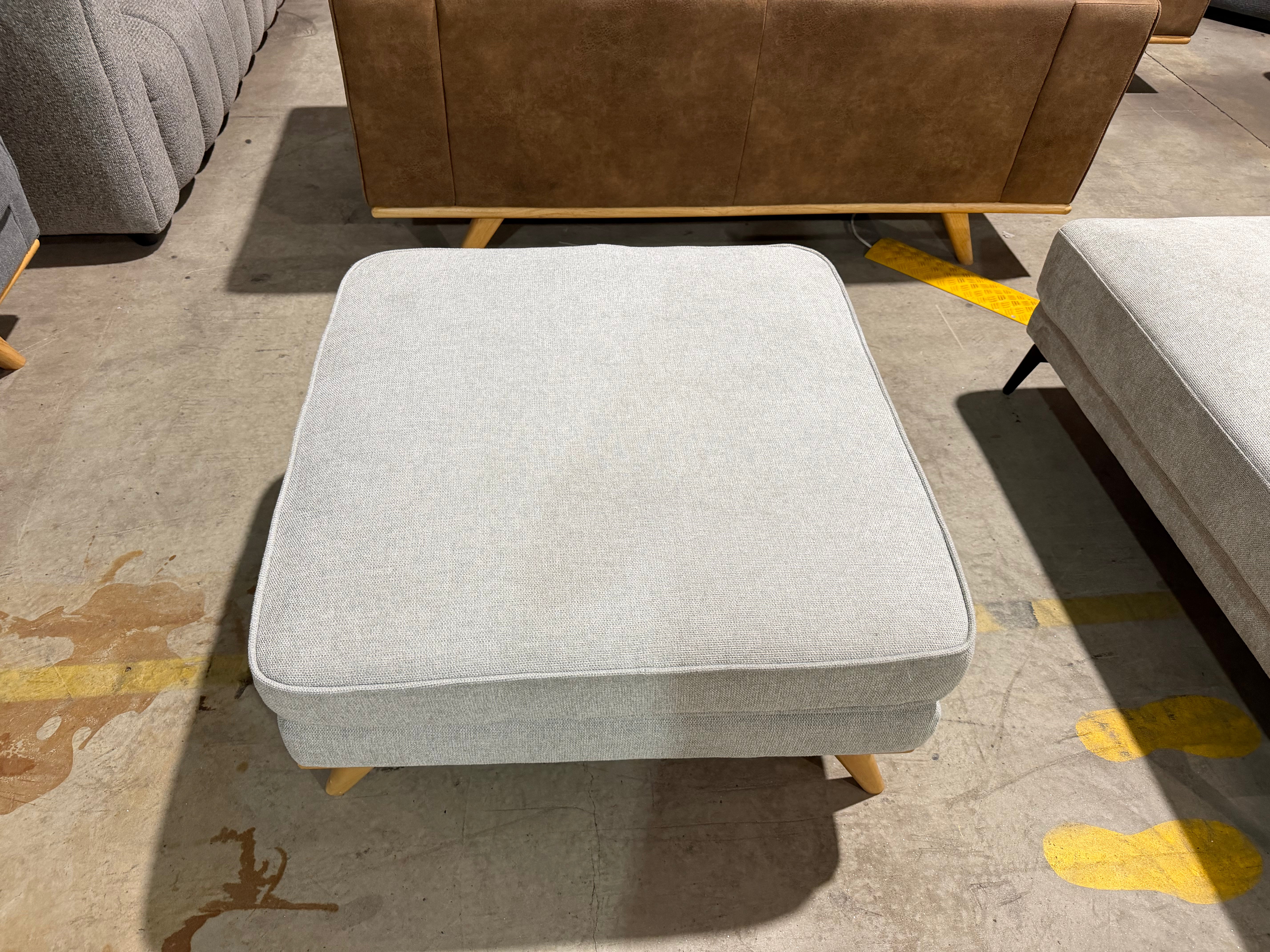 Talia Ottoman Lounge in Light Grey