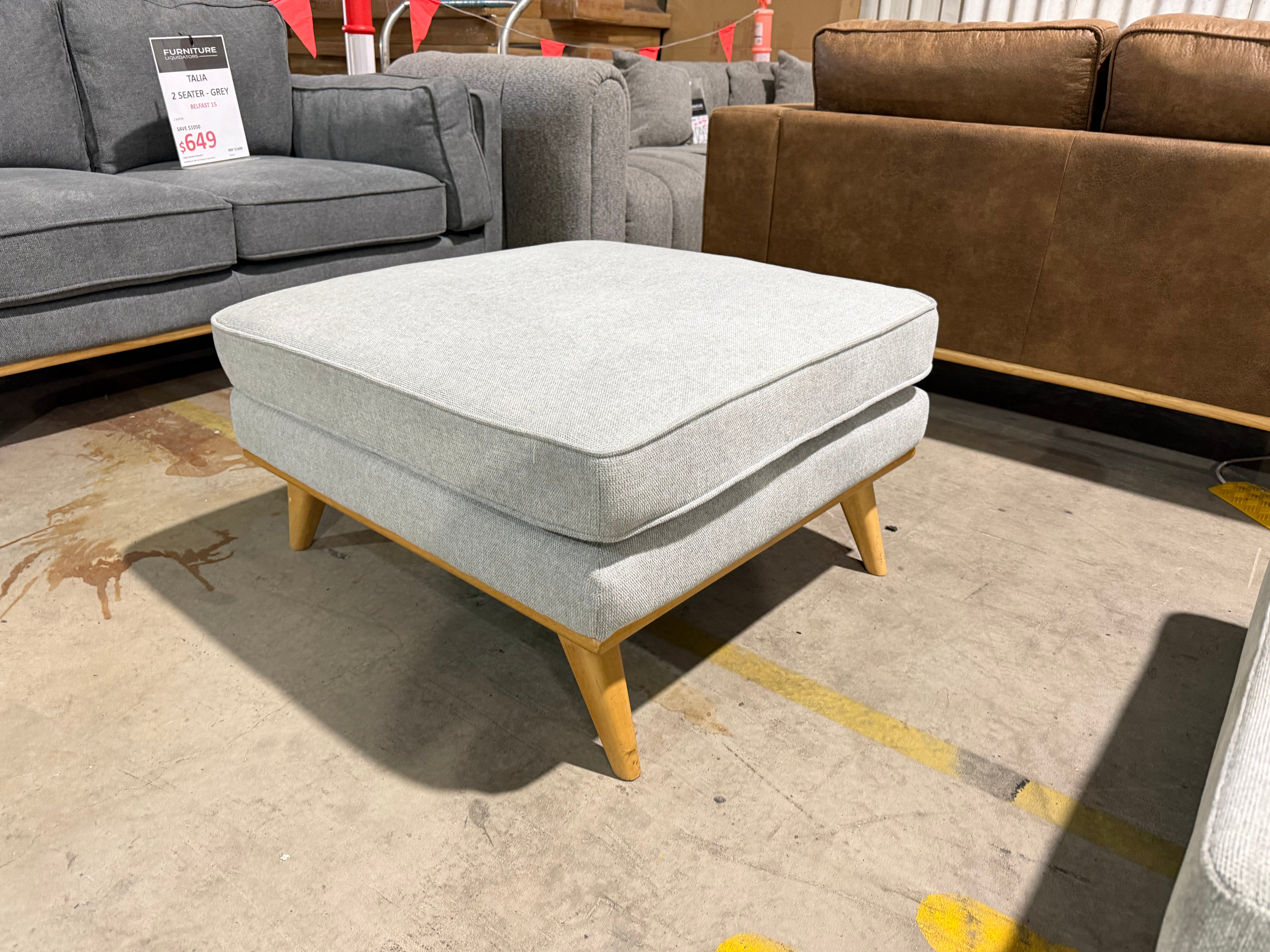 Talia Ottoman Lounge in Light Grey