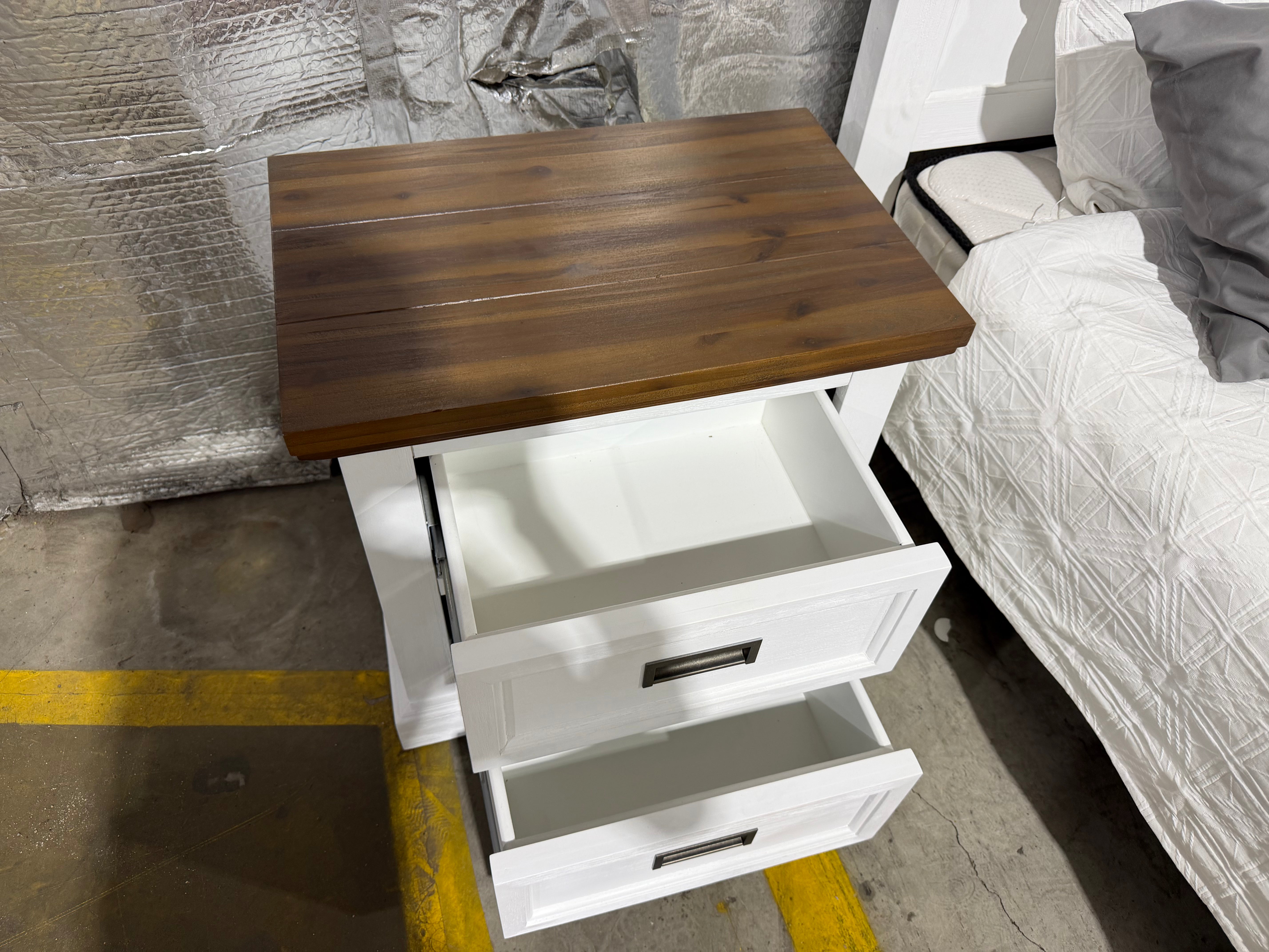 Hamptons bedside chest two tone finish