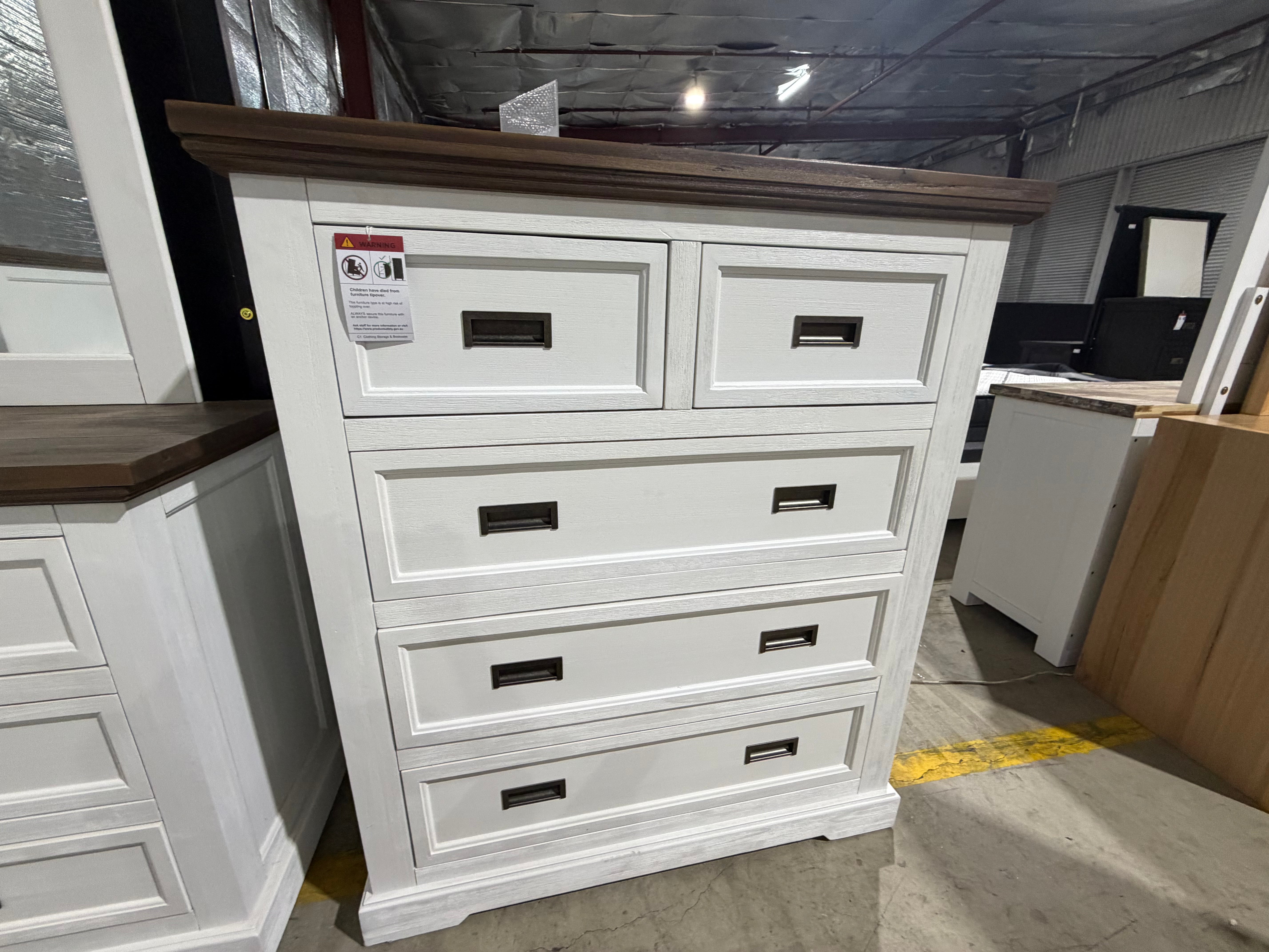 Hamptons Tall boy Two tone Finish