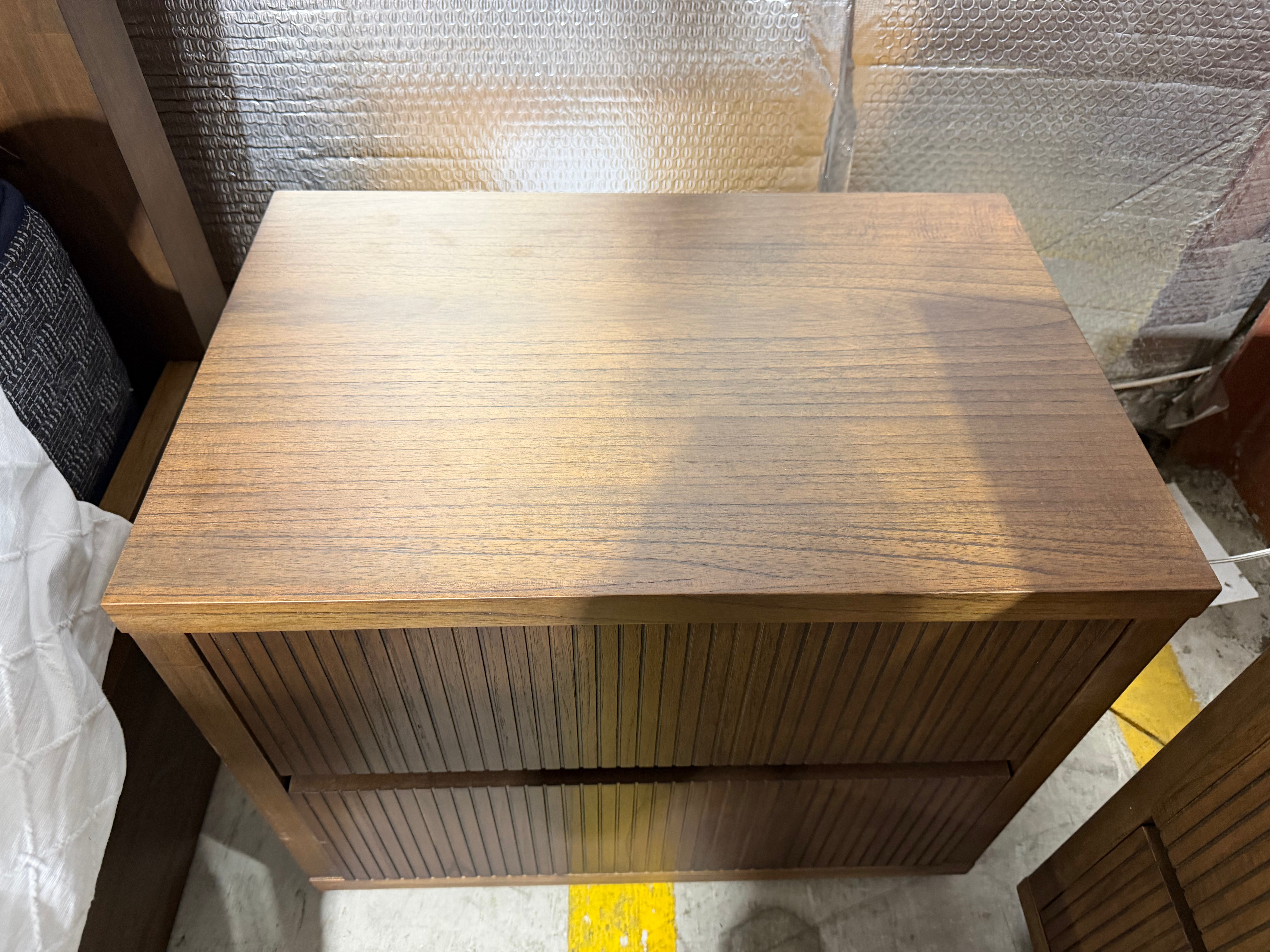 Flinders bed side chest in pecan finish