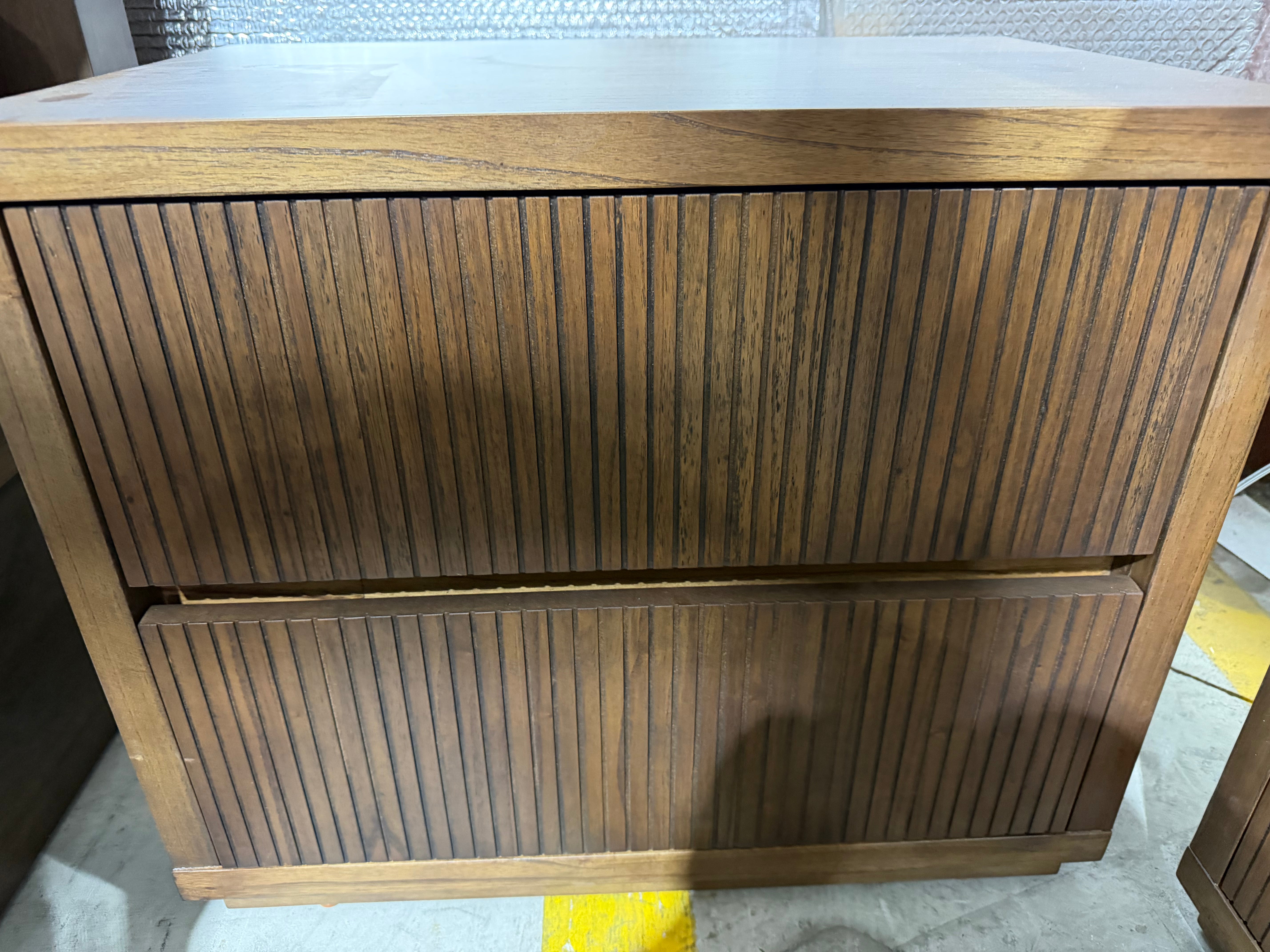 Flinders bed side chest in pecan finish