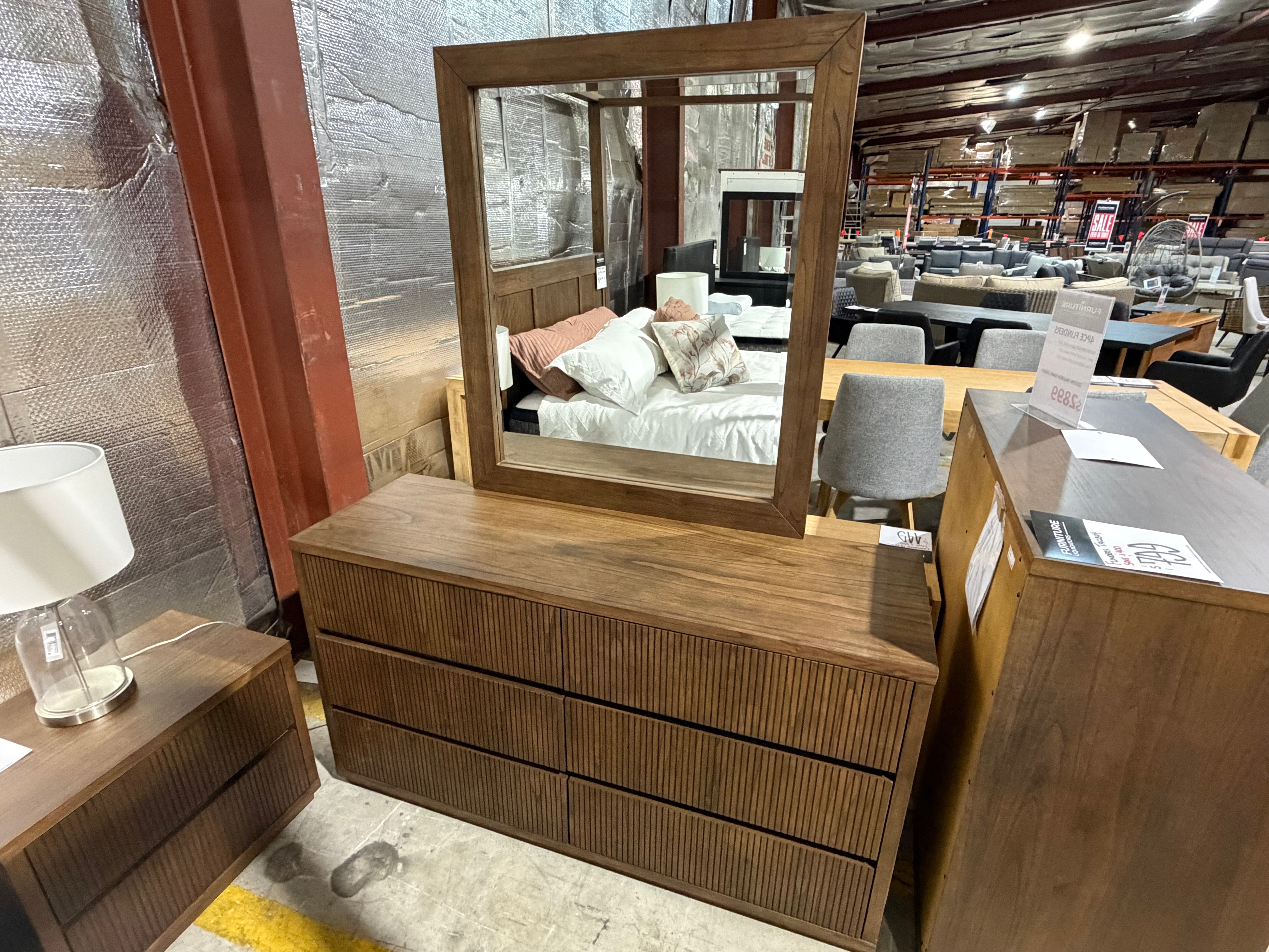 Flinders dressing table inc mirros in Pecan finish