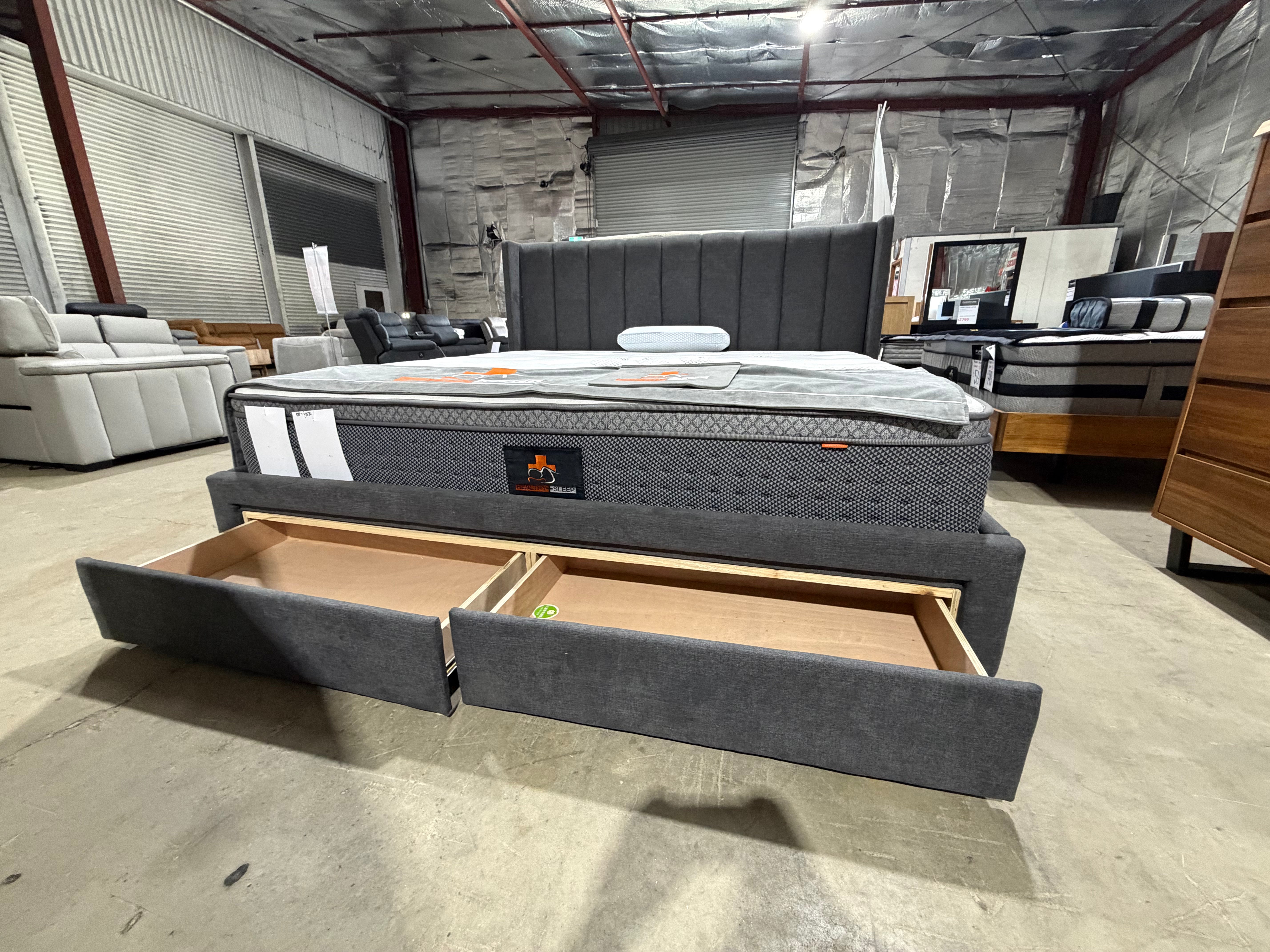 Portland Bed Range, (Charcoal) 2 Sizes Queen & King