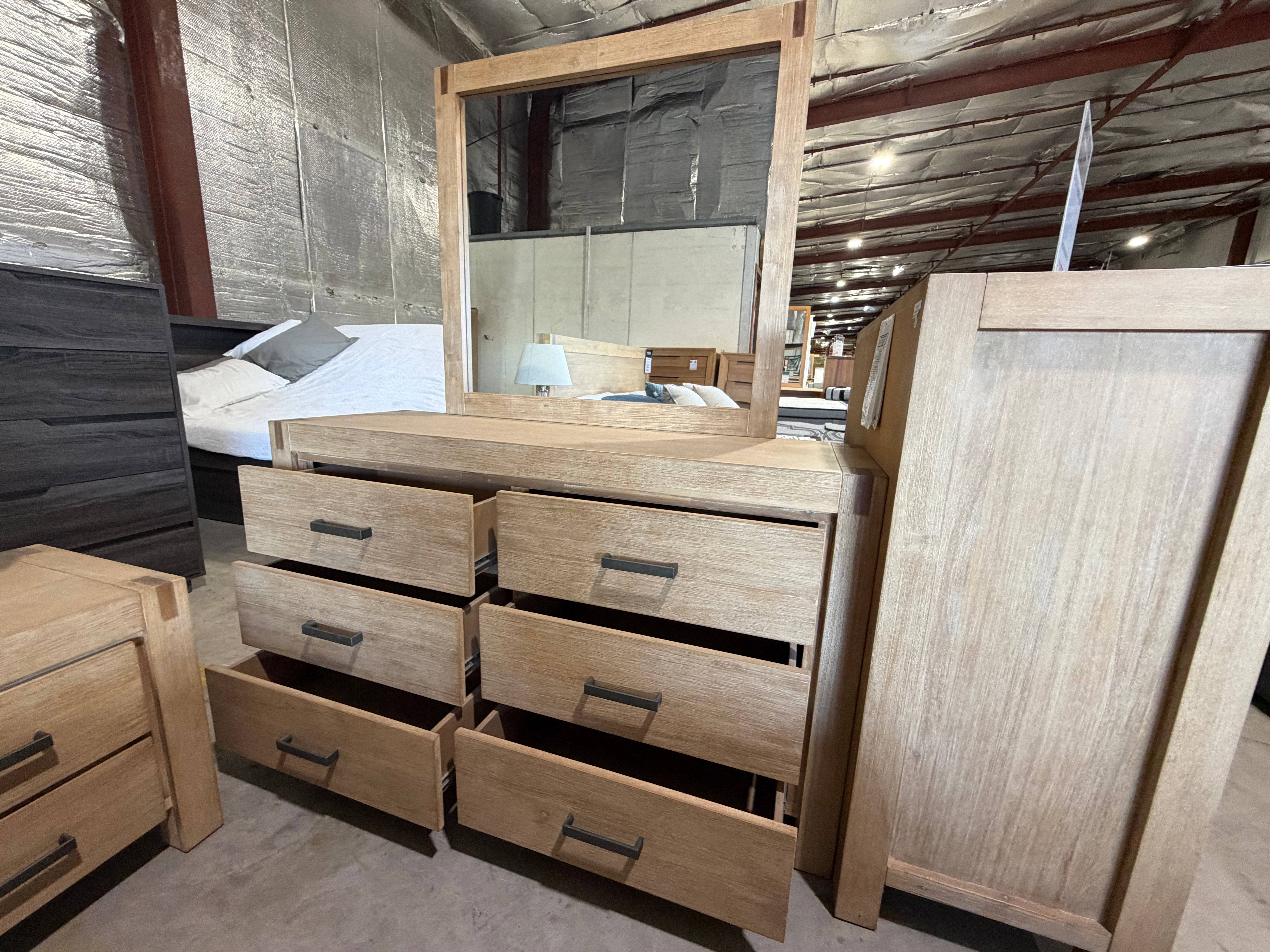 Crystalbrook dressing table inc mirror in acacia timber
