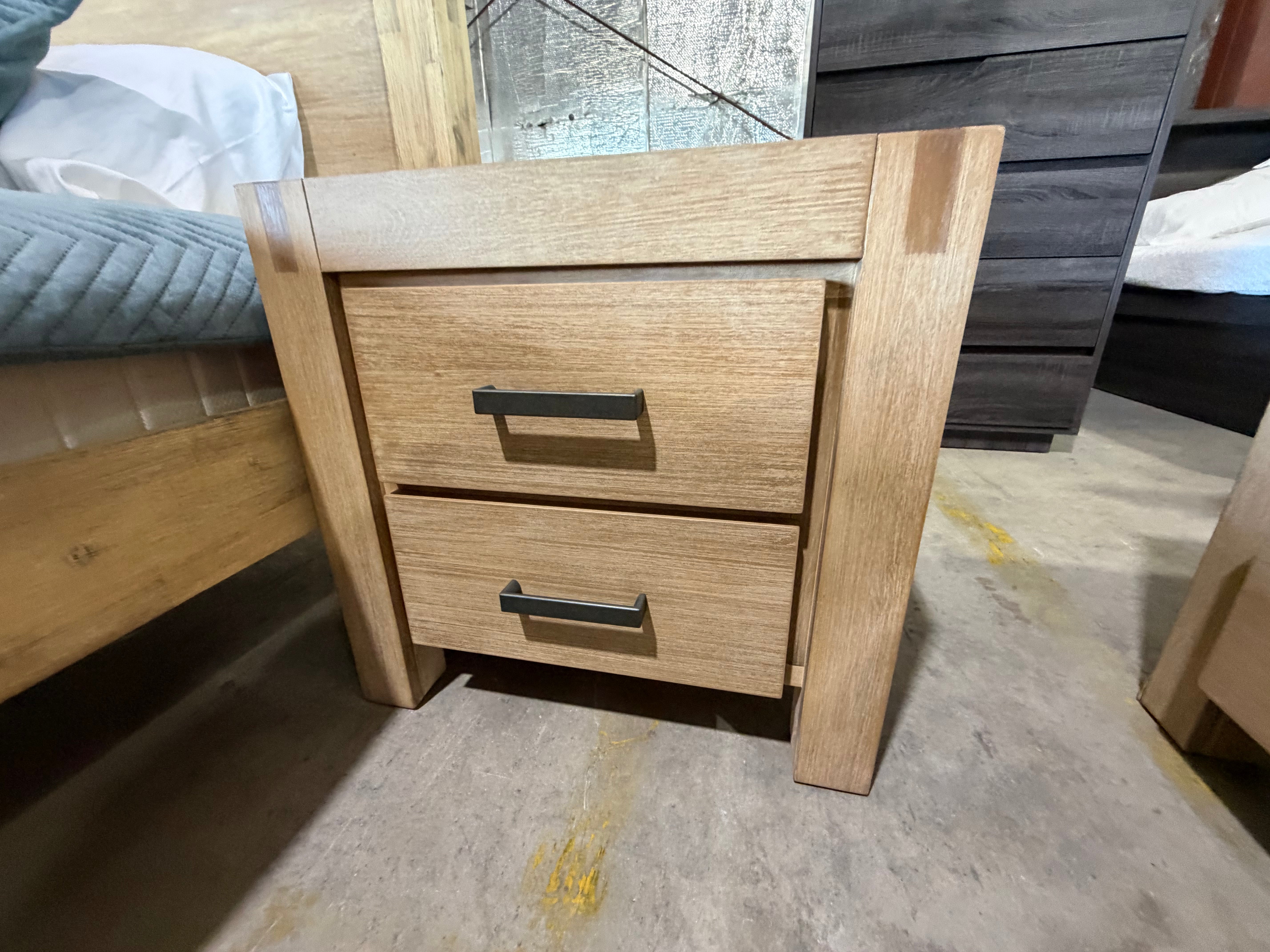 Crystalbrook bed side chest in acacia timber