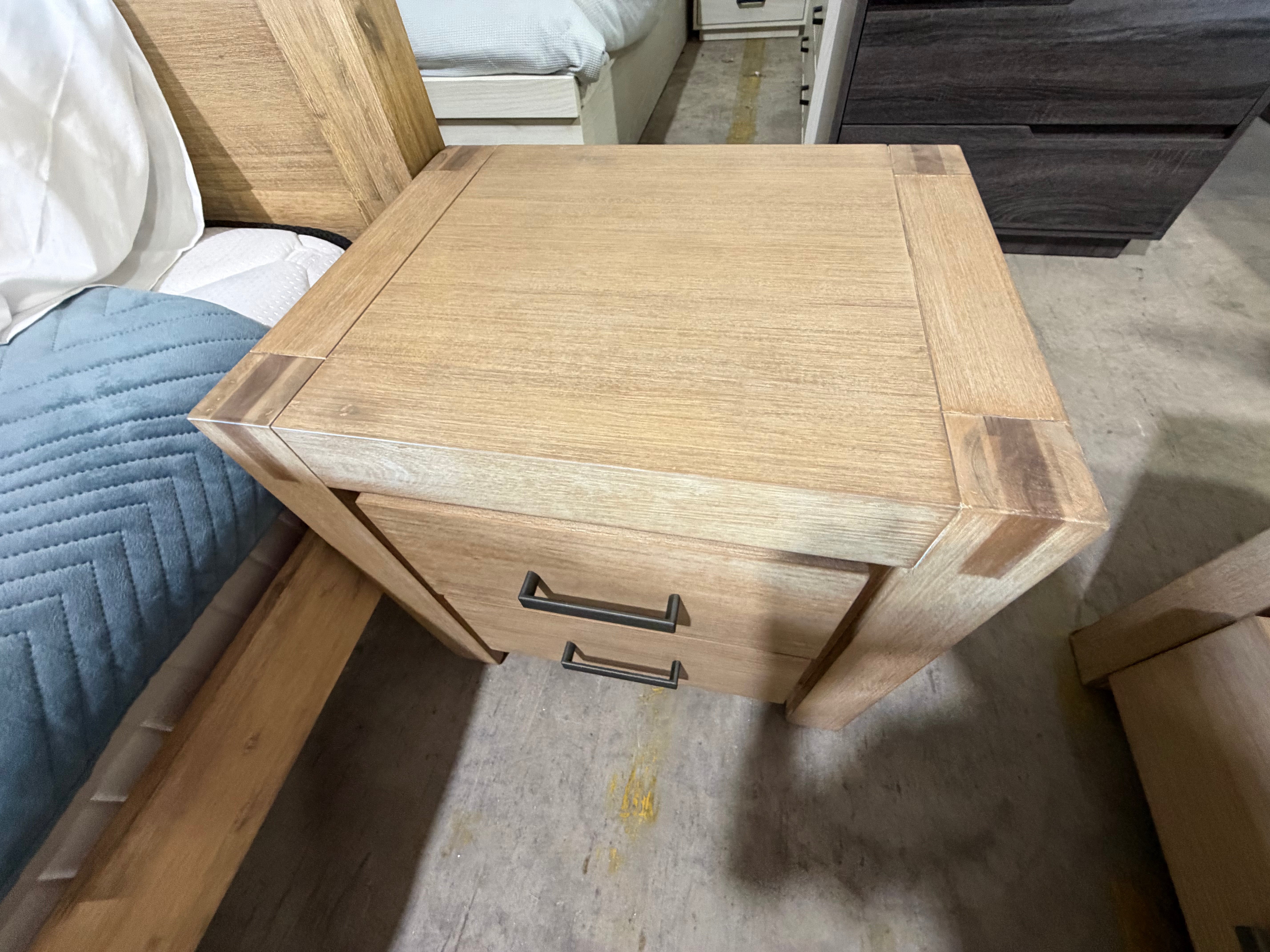 Crystalbrook bed side chest in acacia timber