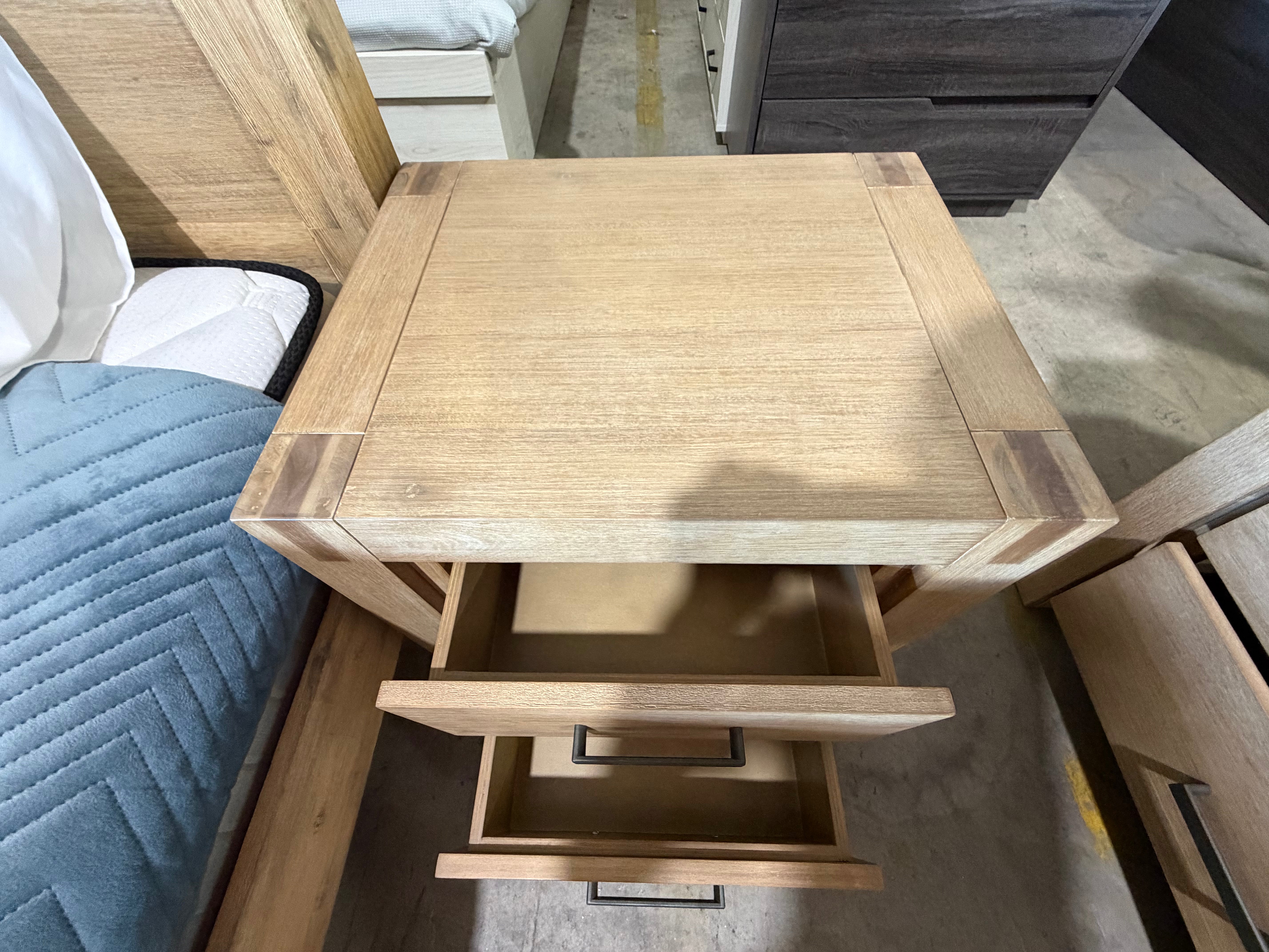 Crystalbrook bed side chest in acacia timber