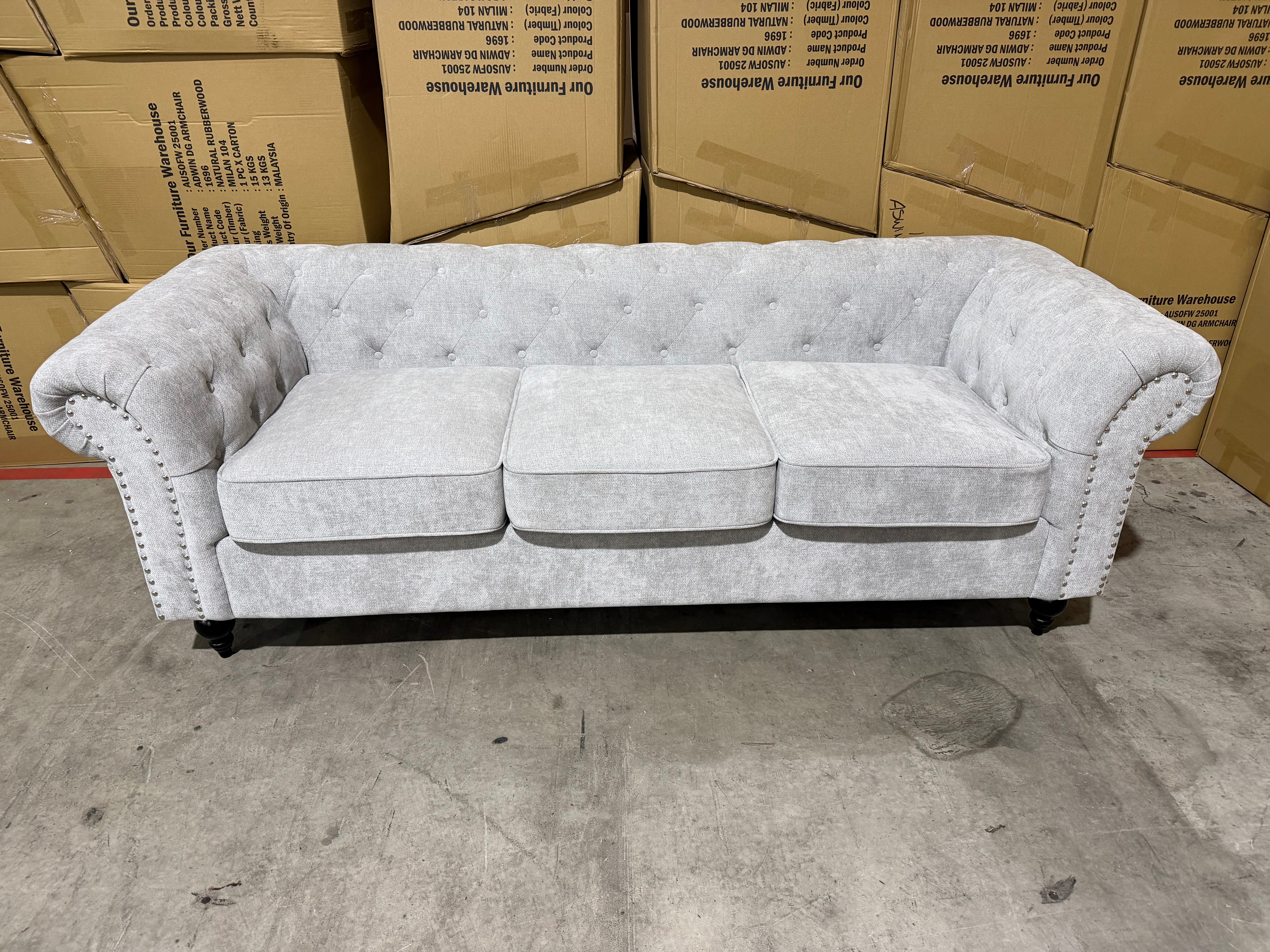 Jester 3 Seater Sofa in Super Glamour Fifty Shades