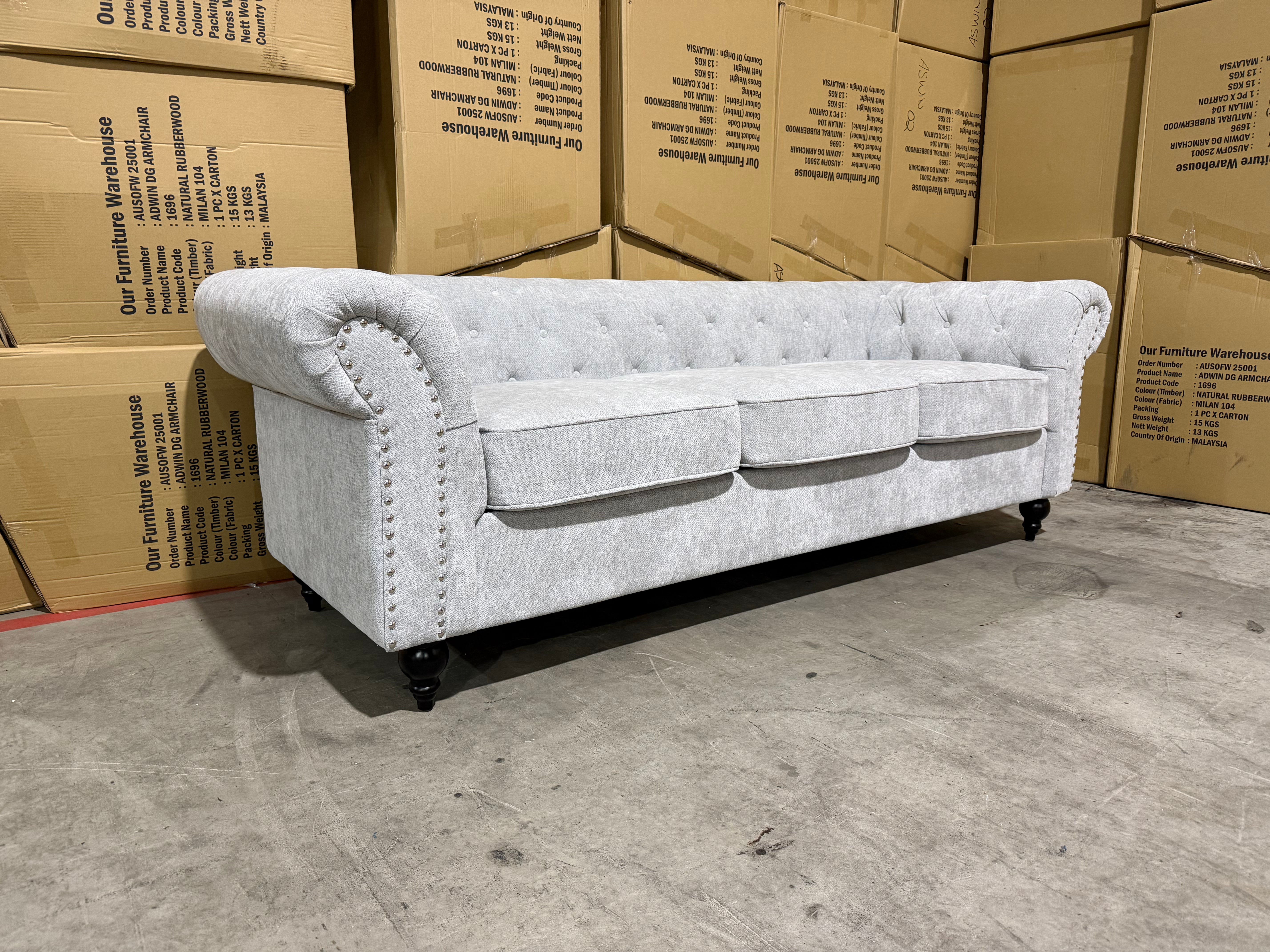 Jester 3 Seater Sofa in Super Glamour Fifty Shades