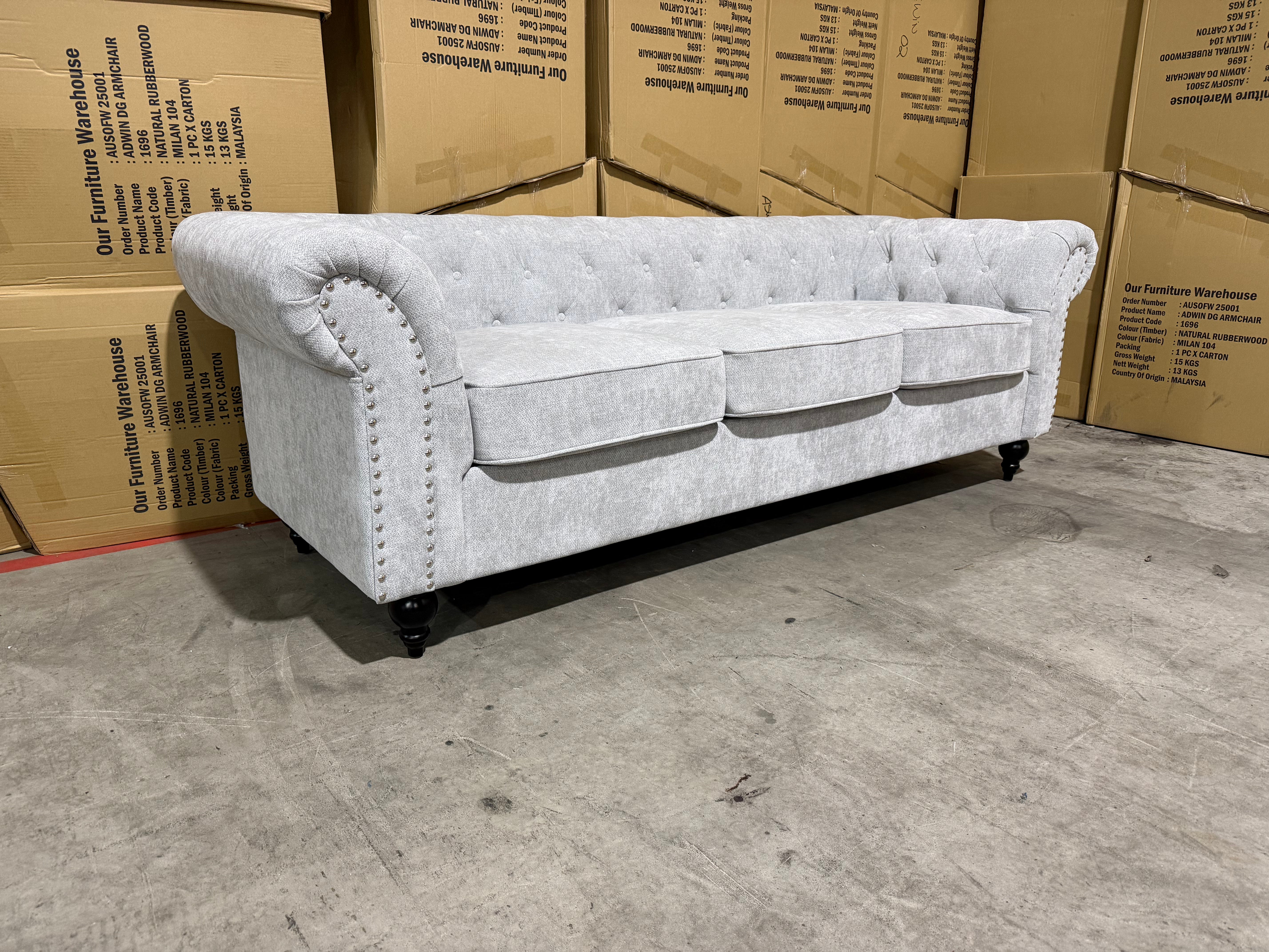 Jester 3 Seater Sofa in Super Glamour Fifty Shades