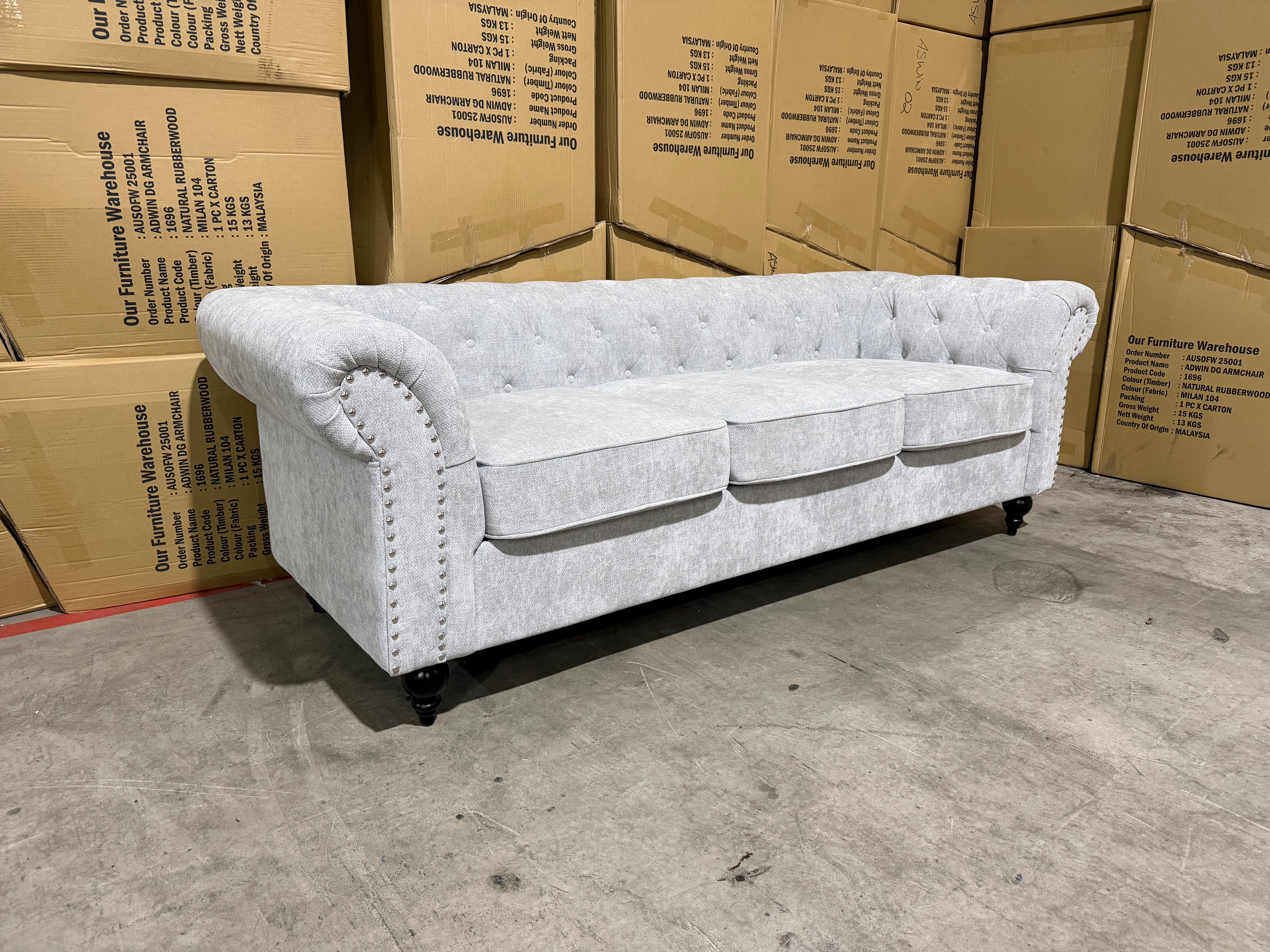 Jester 3 Seater Sofa in Super Glamour Fifty Shades