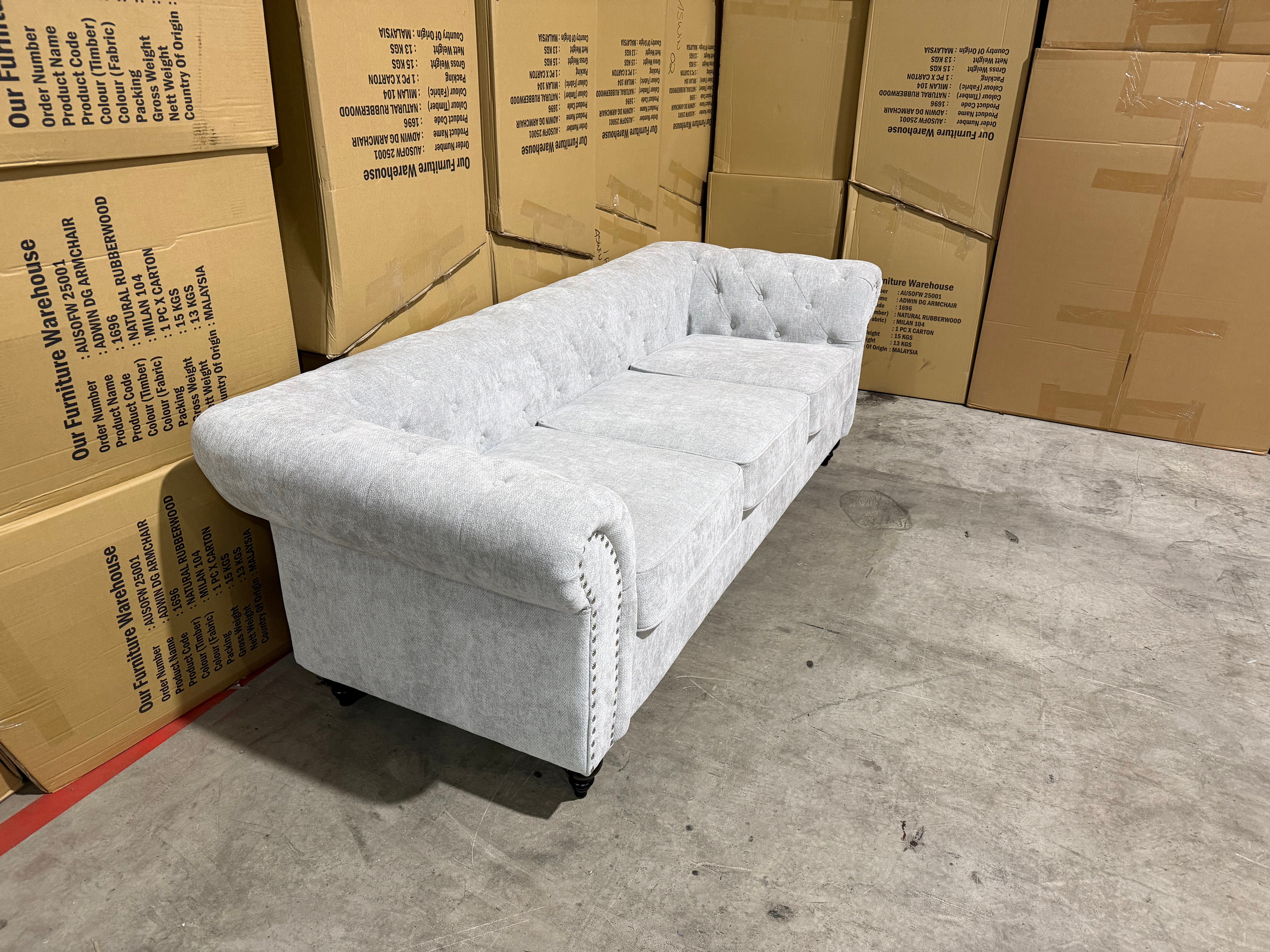 Jester 3 Seater Sofa in Super Glamour Fifty Shades