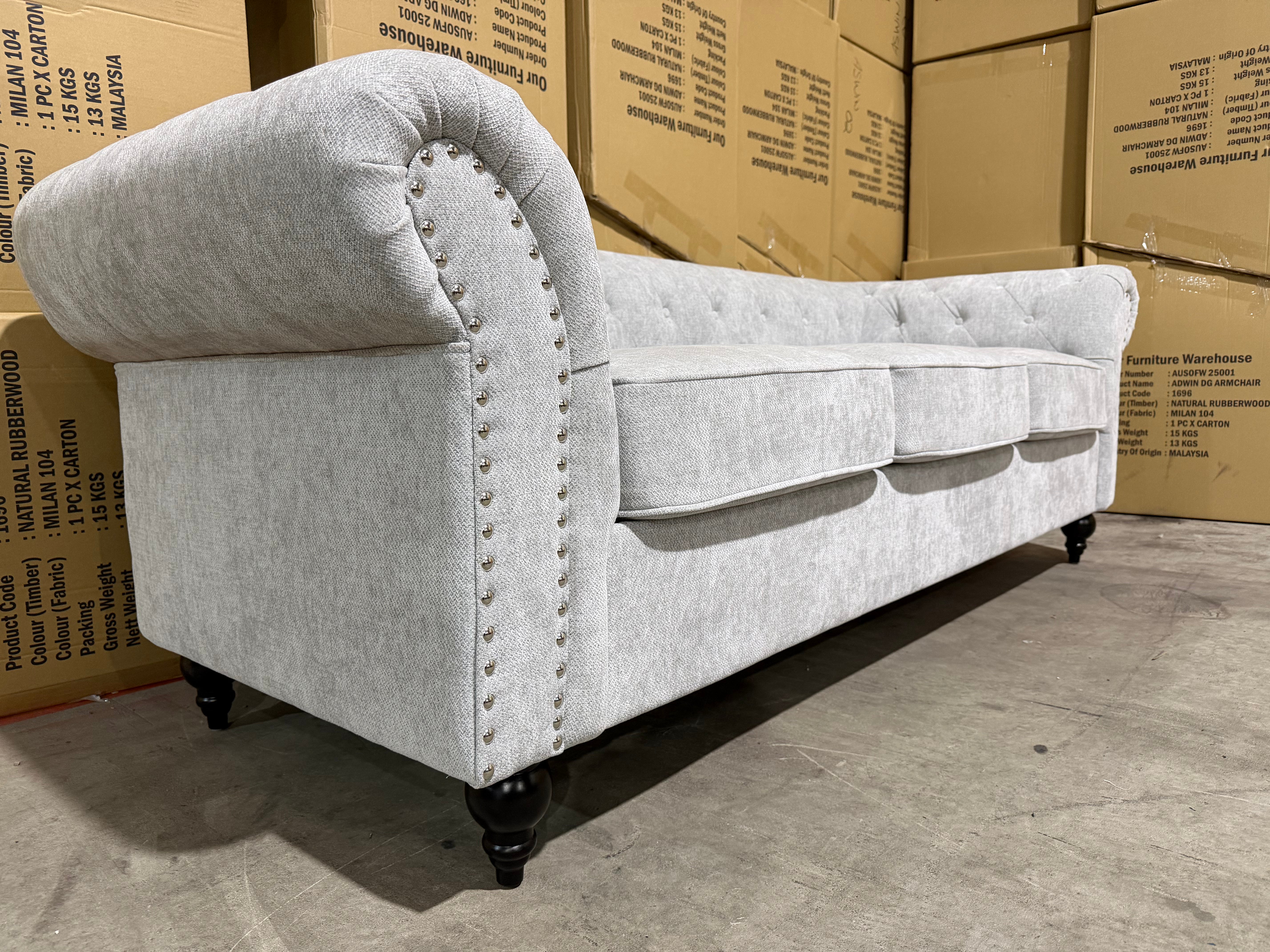 Jester 3 Seater Sofa in Super Glamour Fifty Shades