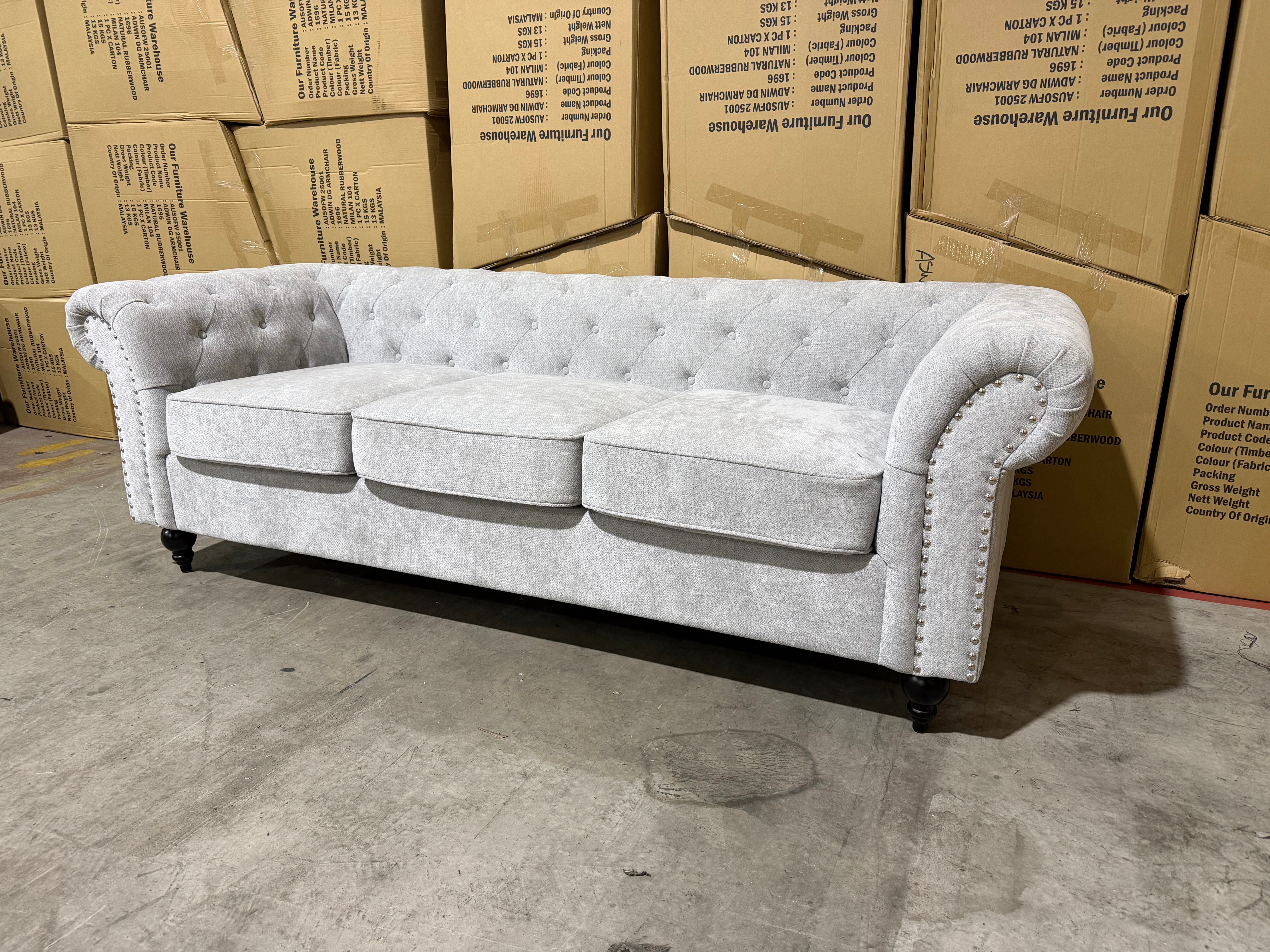 Jester 3 Seater Sofa in Super Glamour Fifty Shades