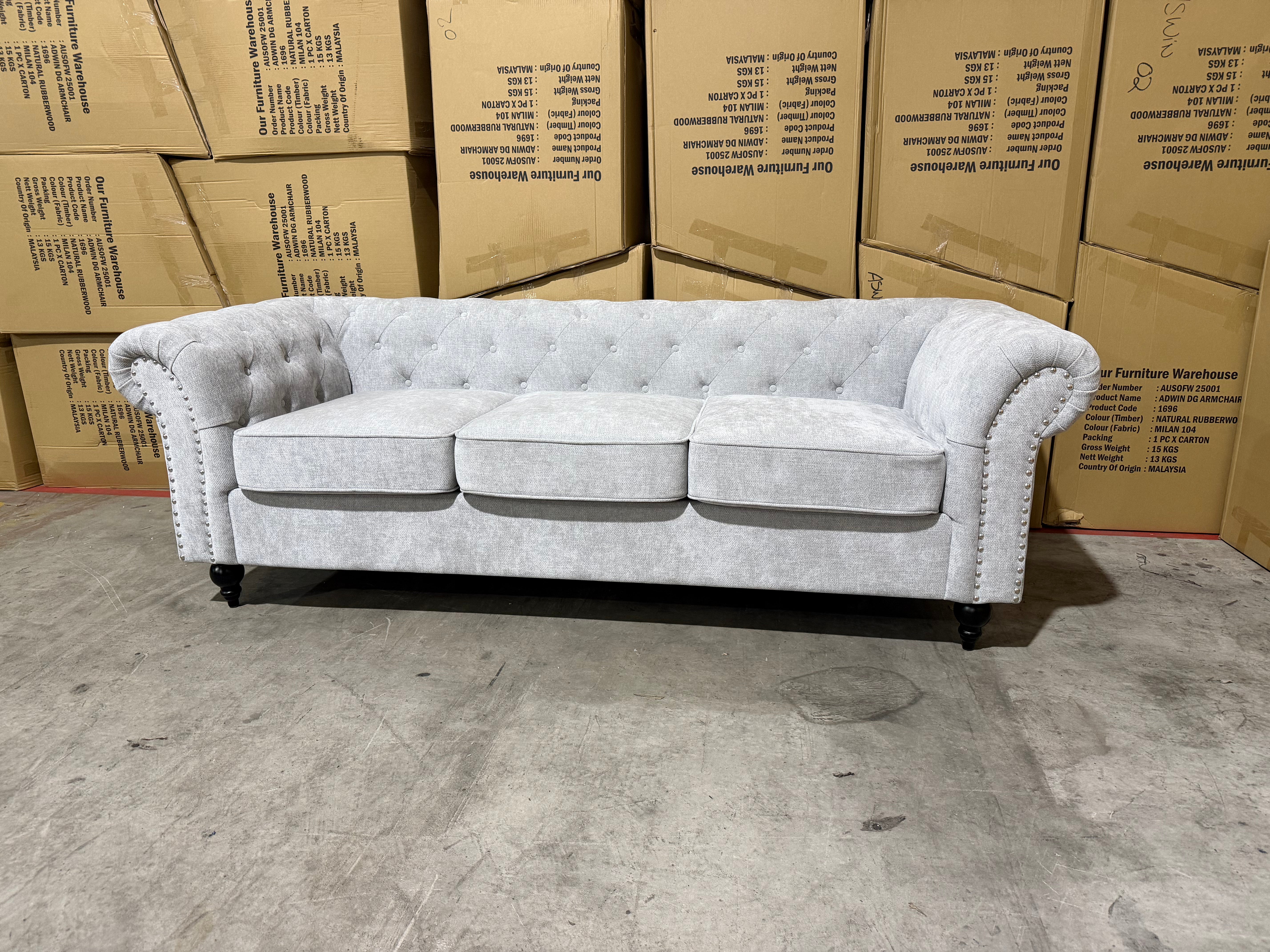 Jester 3 Seater Sofa in Super Glamour Fifty Shades
