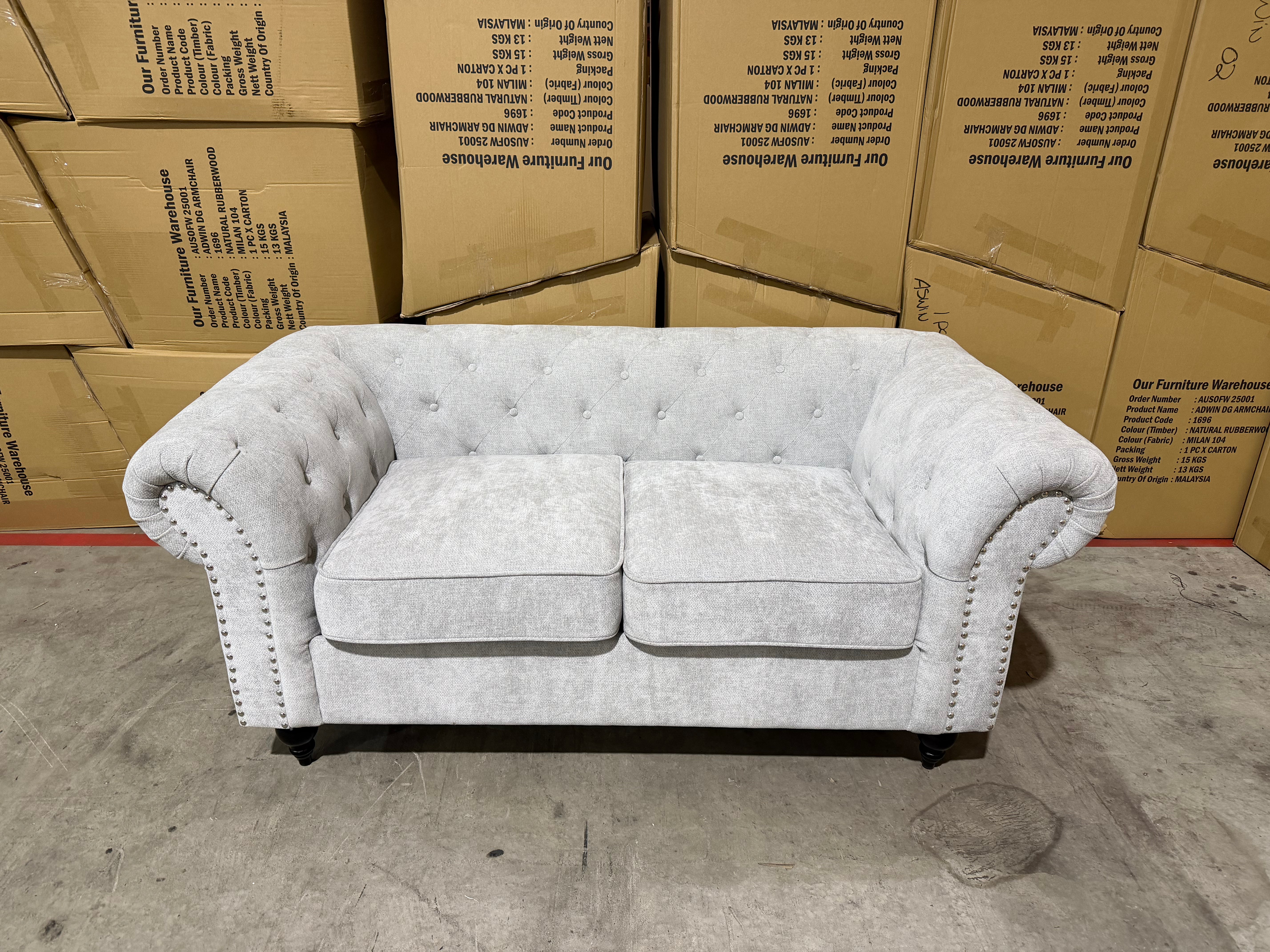 Jester 2 Seater Sofa In Super Glamour Fifty Shades