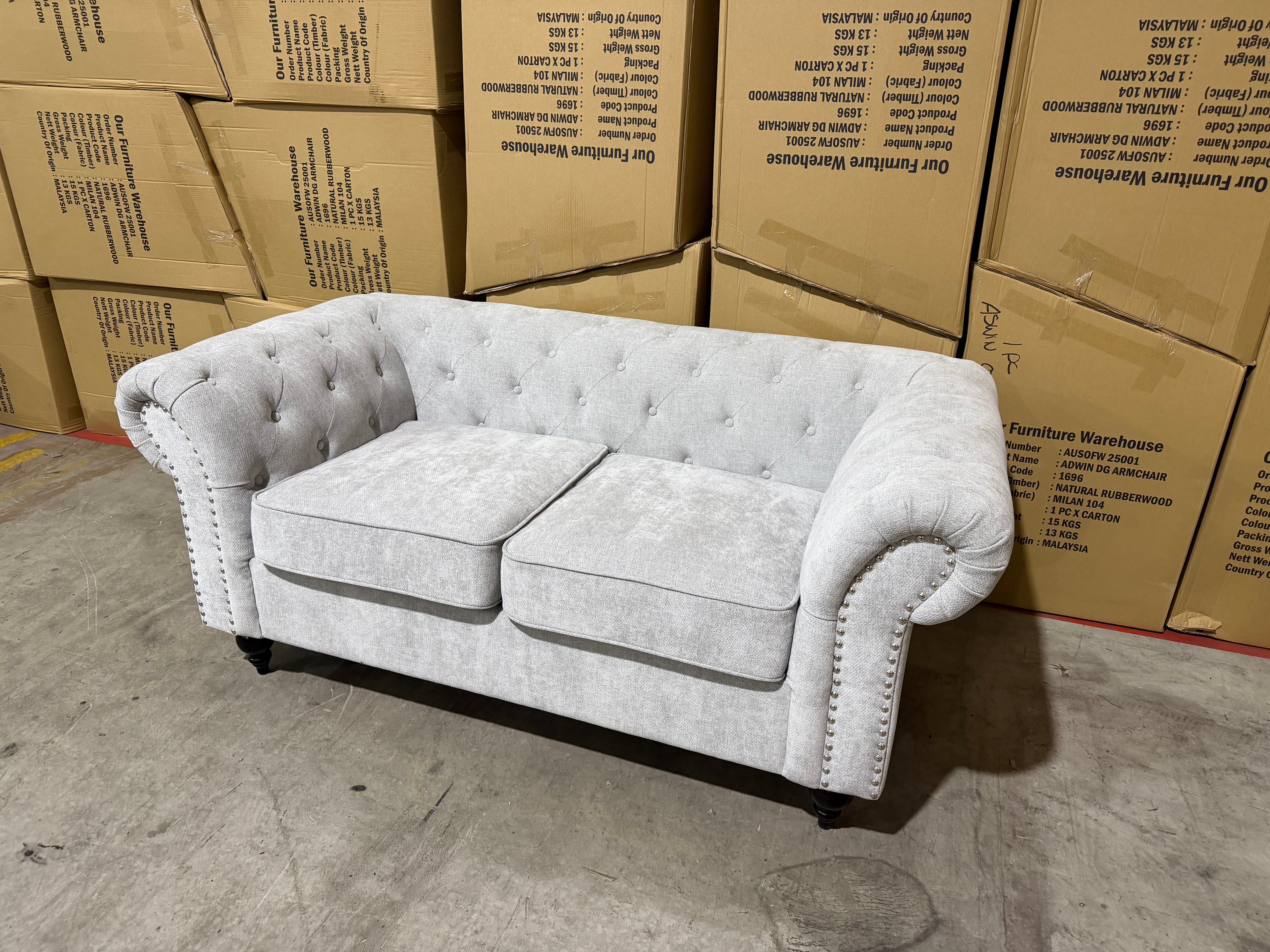 Jester 2 Seater Sofa In Super Glamour Fifty Shades