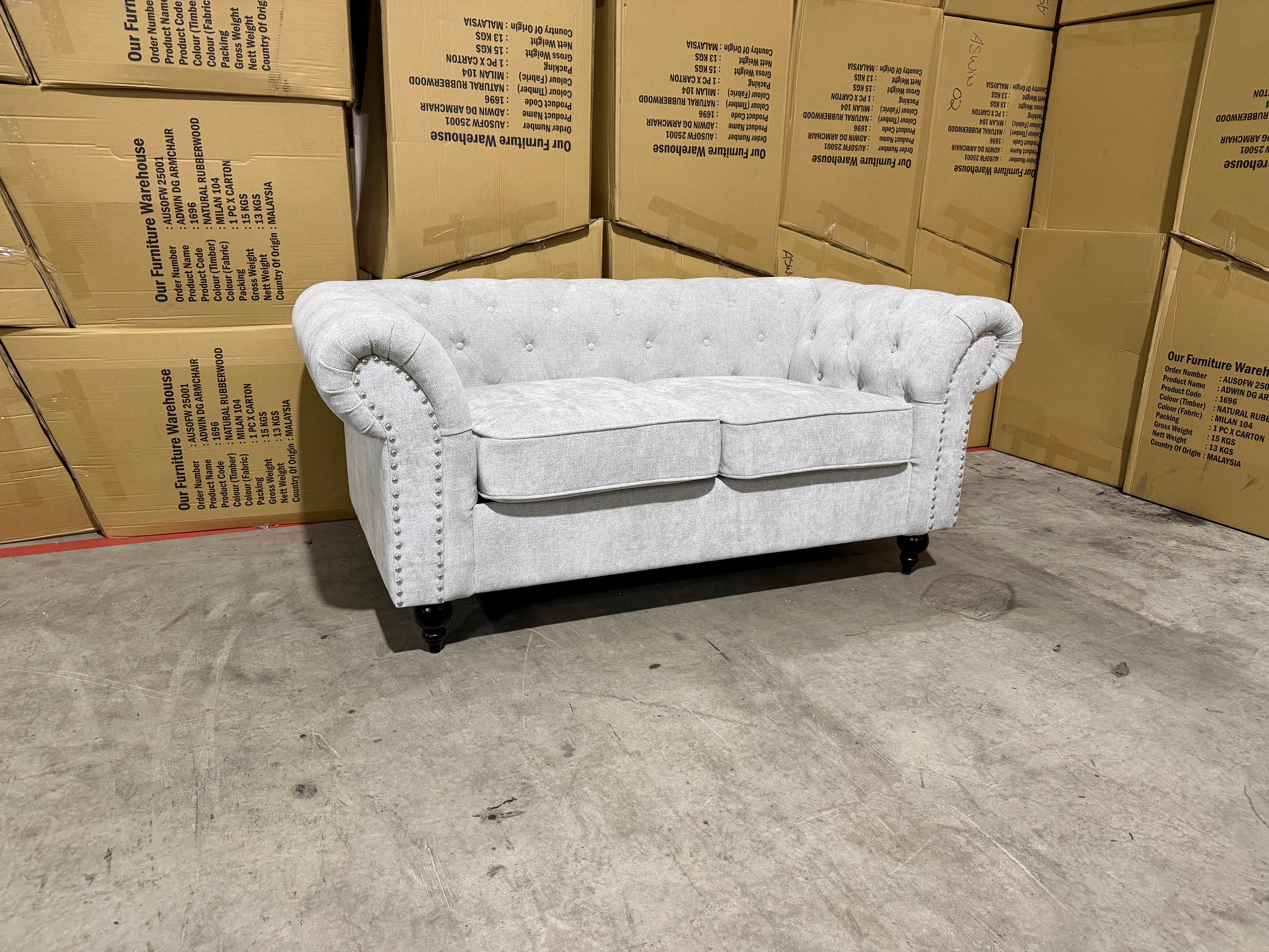Jester 2 Seater Sofa In Super Glamour Fifty Shades